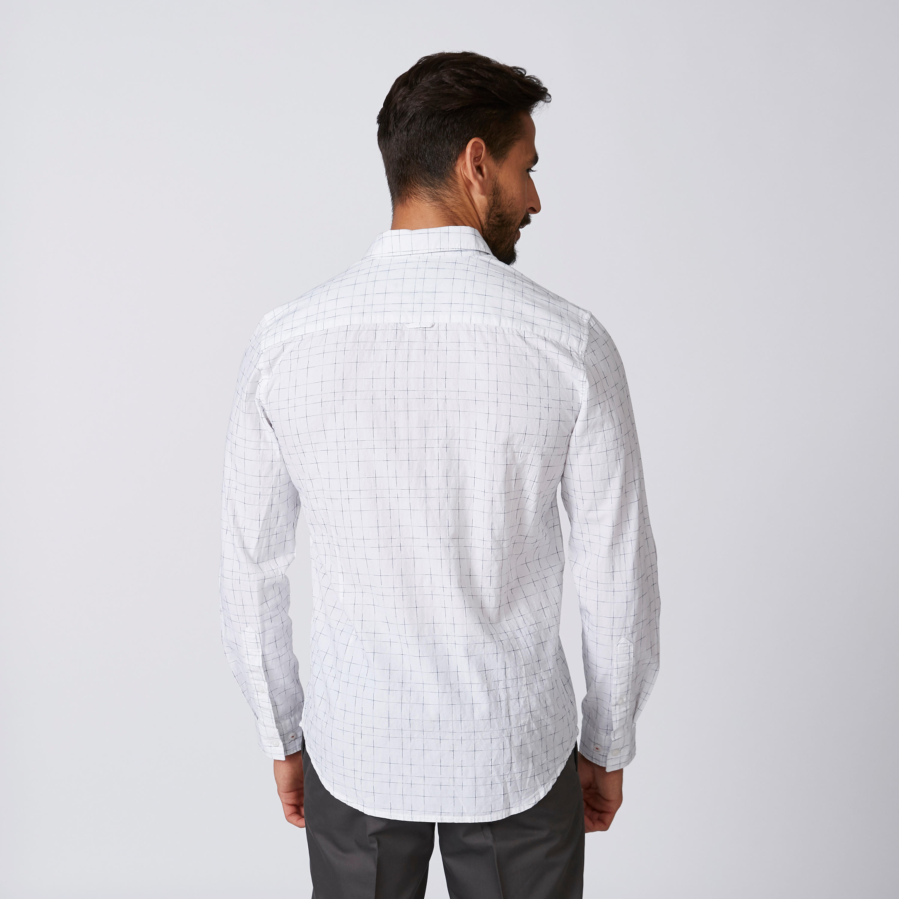 Chequered Shirt with Spread Collar and Long Sleeves-men-clothing-shirts-image-3