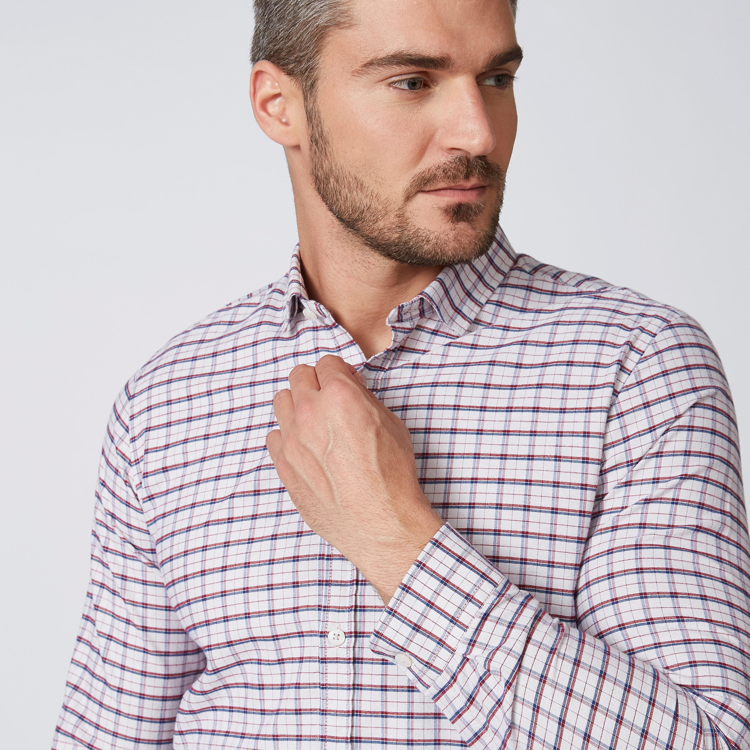 قميص كاروهات بياقة عاديّة وأكمام طويلة-men-clothing-shirts-image-3