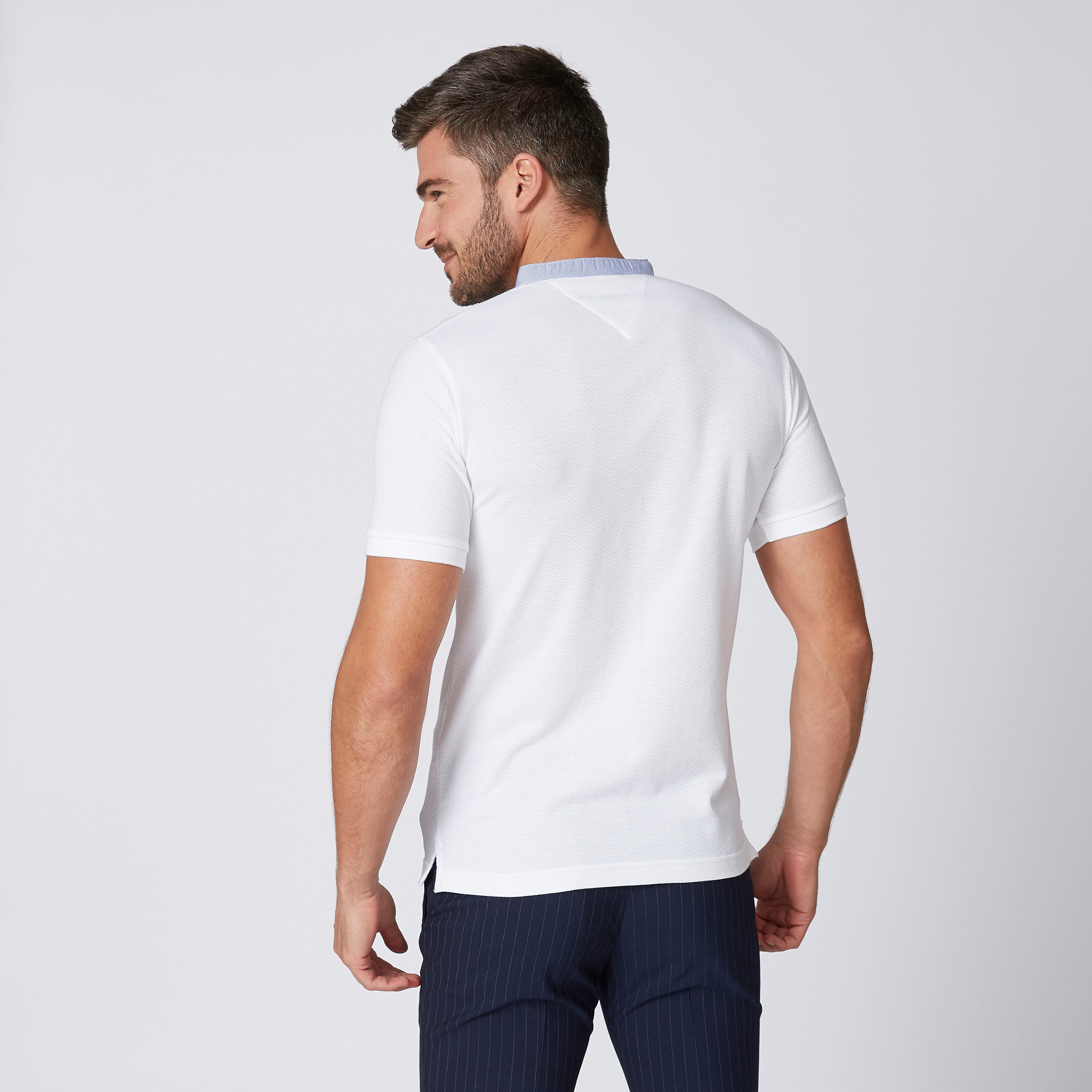 تيشيرت مستدام مقلّم سادة سليم بياقة ماندارين -men-clothing-tshirtsandpolos-polos-image-4