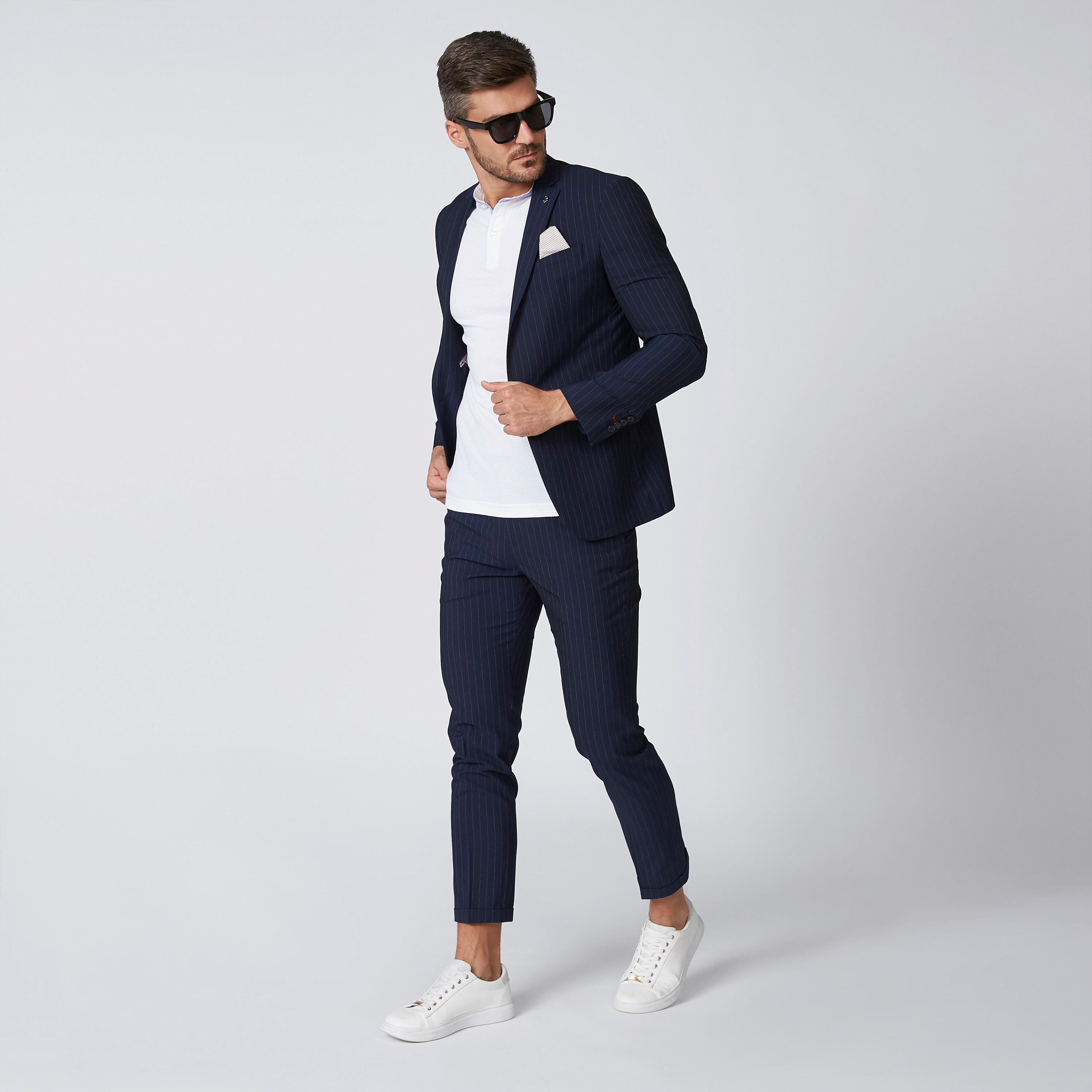 تيشيرت مستدام مقلّم سادة سليم بياقة ماندارين -men-clothing-tshirtsandpolos-polos-image-1