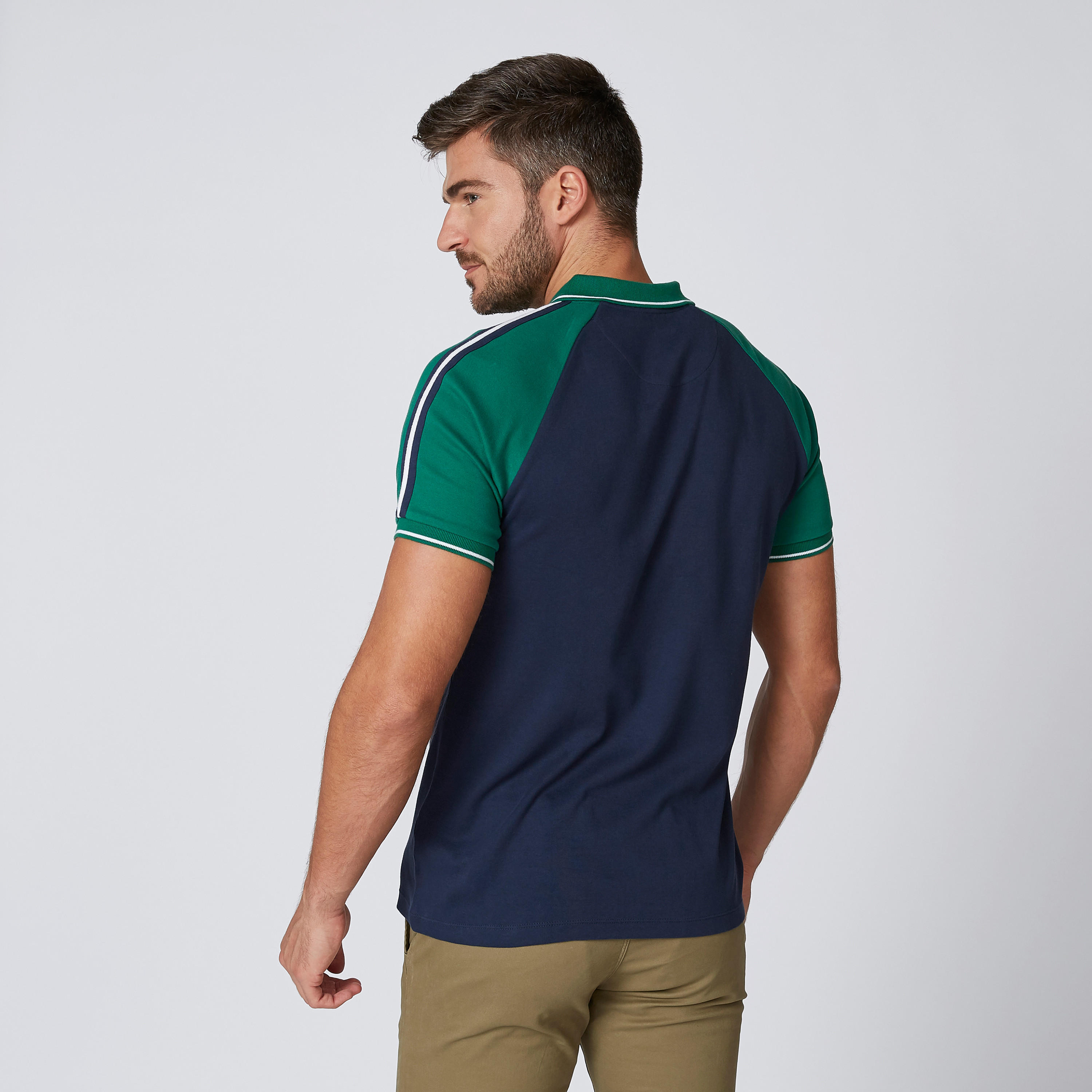 تيشيرت مستدام سادة بقصّة سليم وياقة بولو وأكمام مغايرة -men-clothing-tshirtsandpolos-polos-image-2