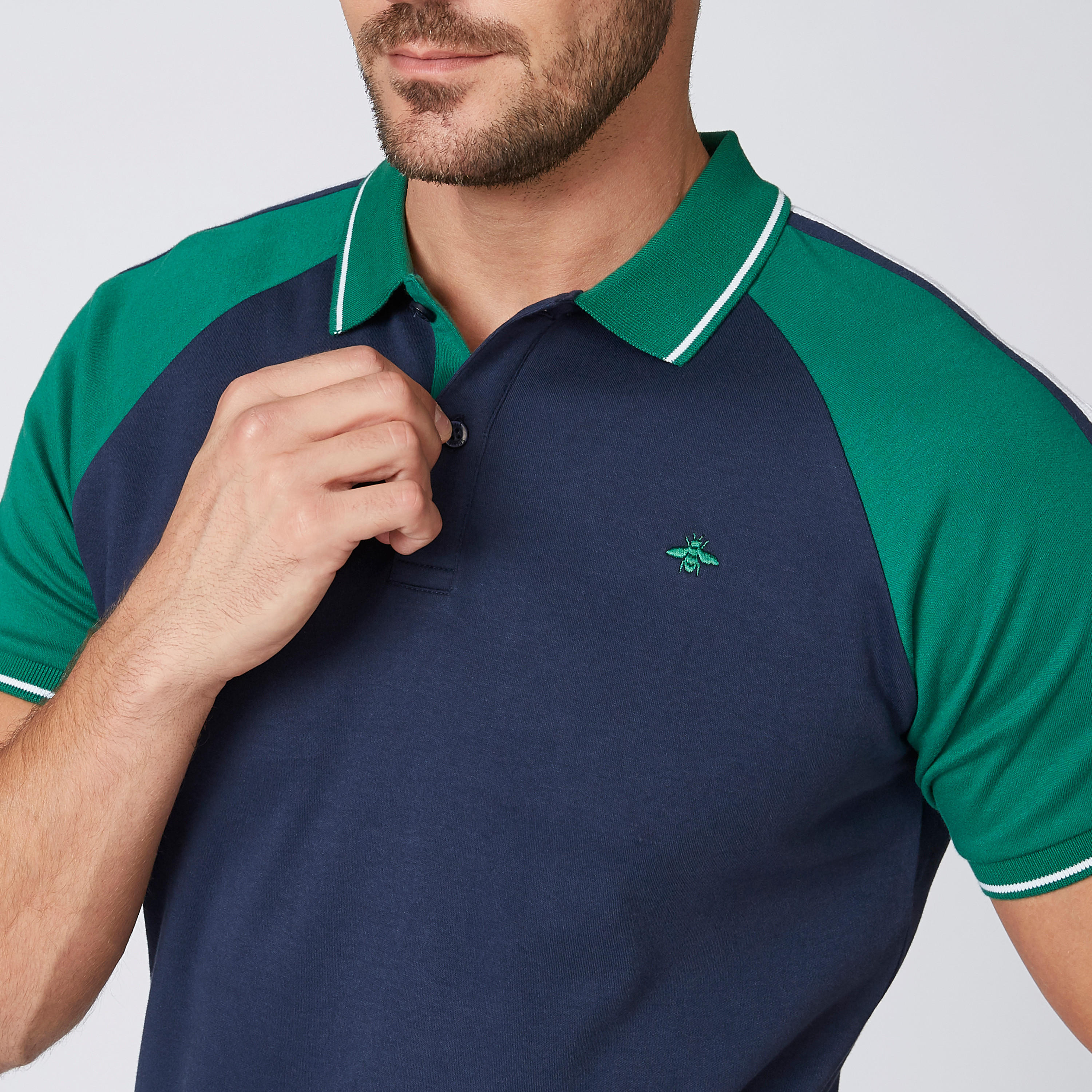 تيشيرت مستدام سادة بقصّة سليم وياقة بولو وأكمام مغايرة -men-clothing-tshirtsandpolos-polos-image-3