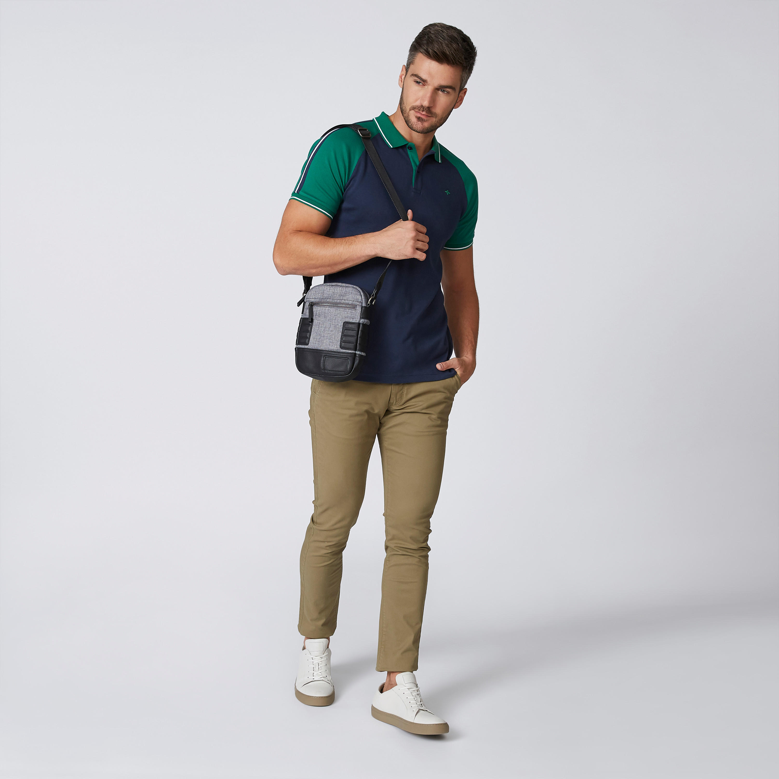 تيشيرت مستدام سادة بقصّة سليم وياقة بولو وأكمام مغايرة -men-clothing-tshirtsandpolos-polos-image-4