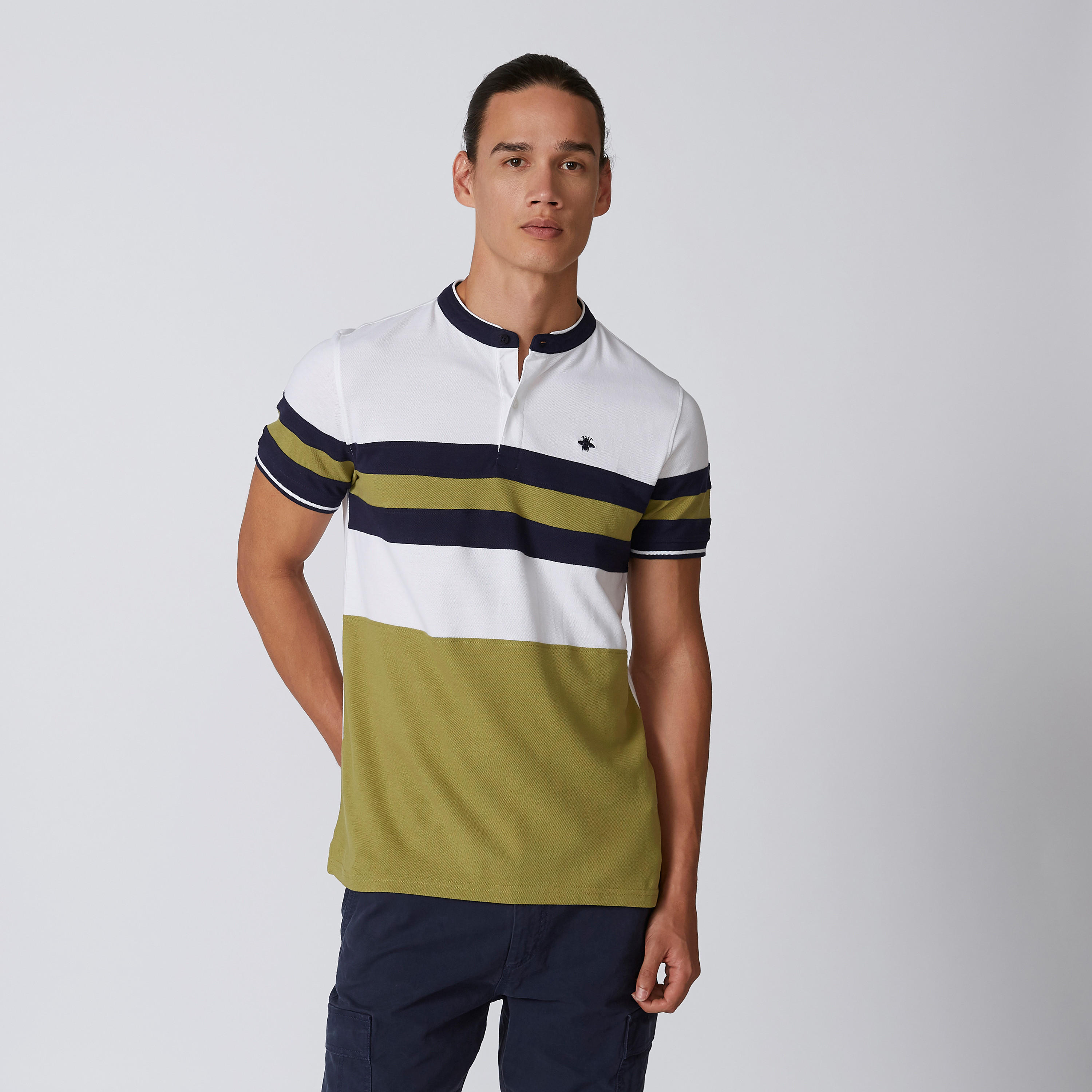 تيشيرت مستدام سليم بياقة ماندارين -men-clothing-tshirtsandpolos-polos-image-1