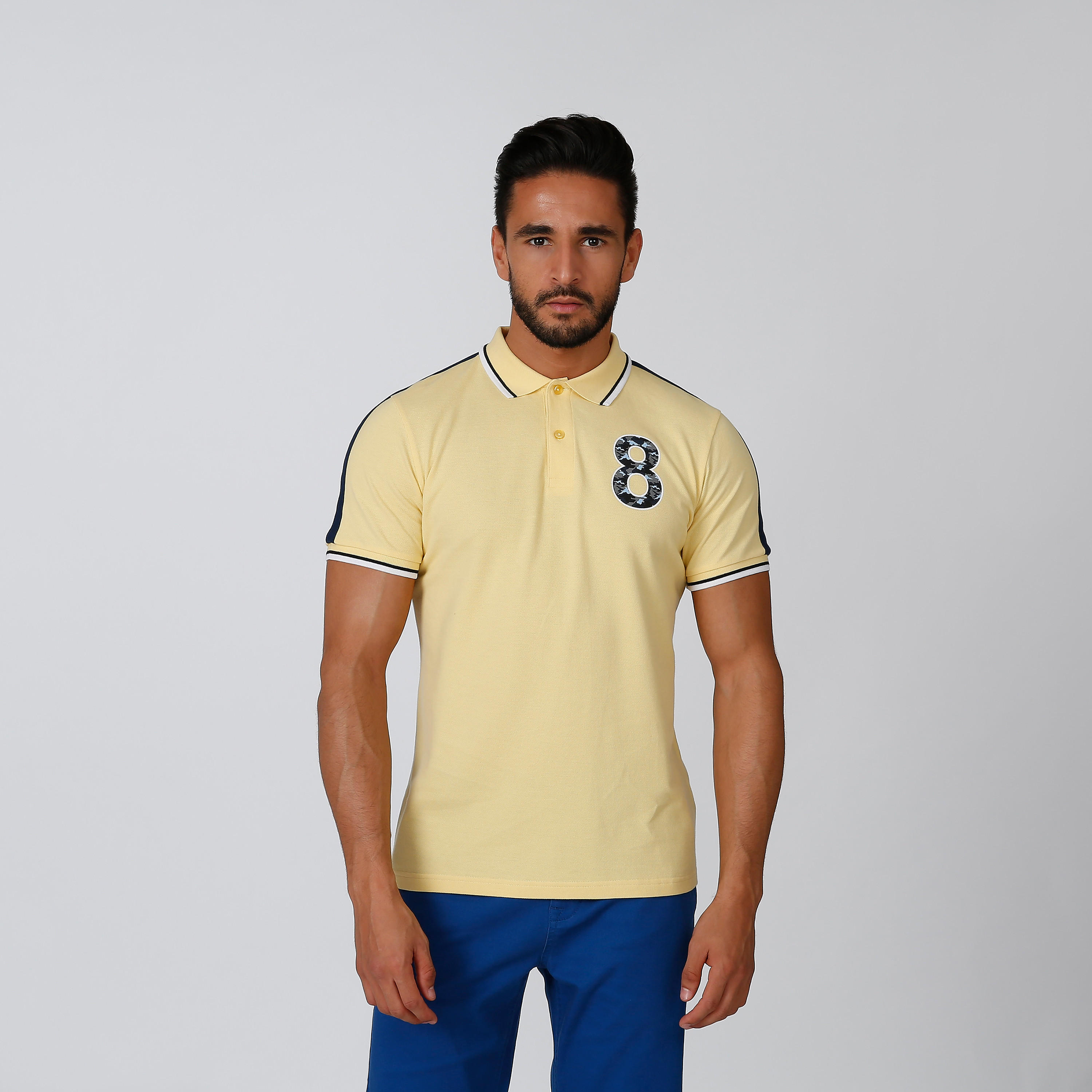 Sustainable Slim Fit Printed T-shirt with Polo Neck-men-clothing-tshirtsandpolos-polos-image-1