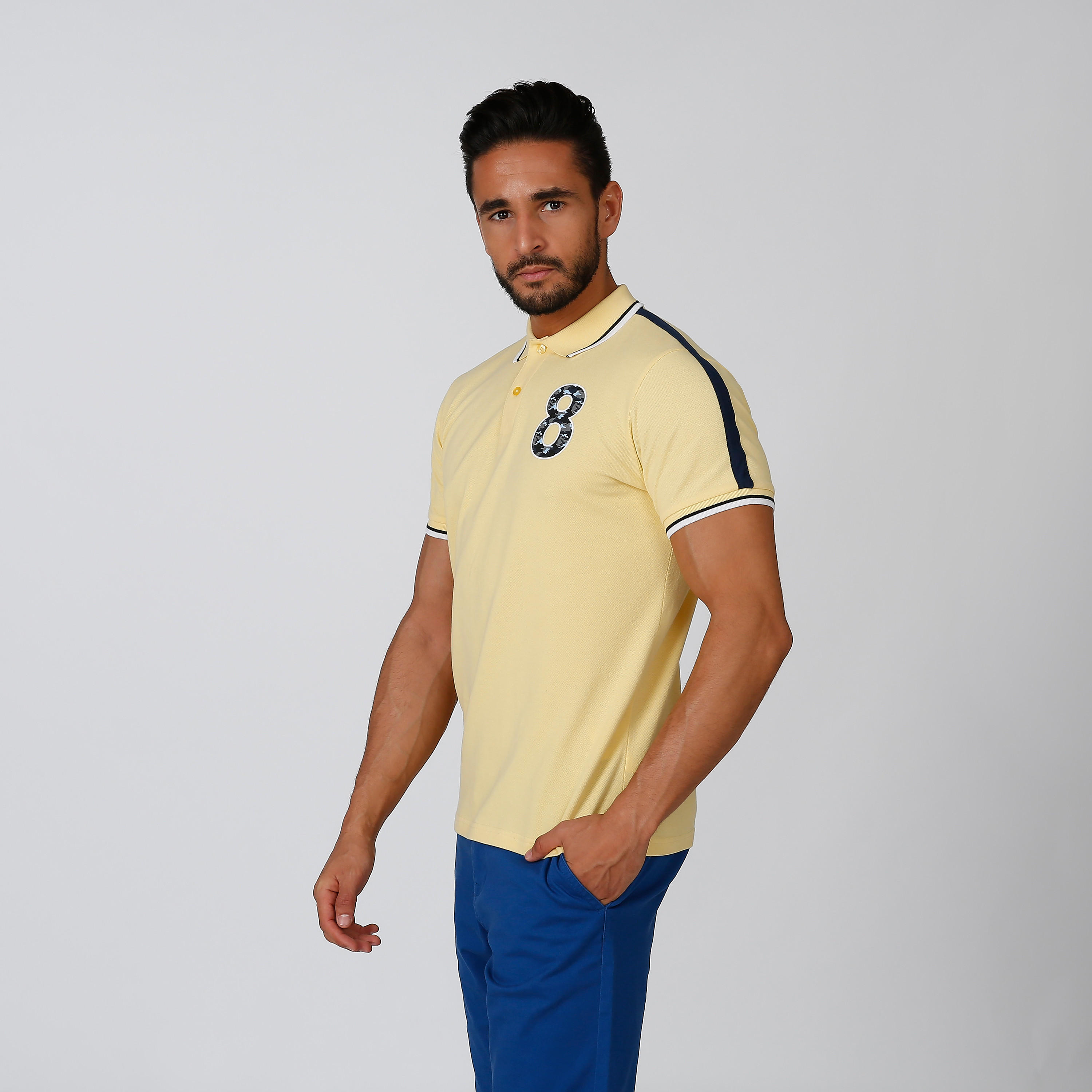 Sustainable Slim Fit Printed T-shirt with Polo Neck-men-clothing-tshirtsandpolos-polos-image-4