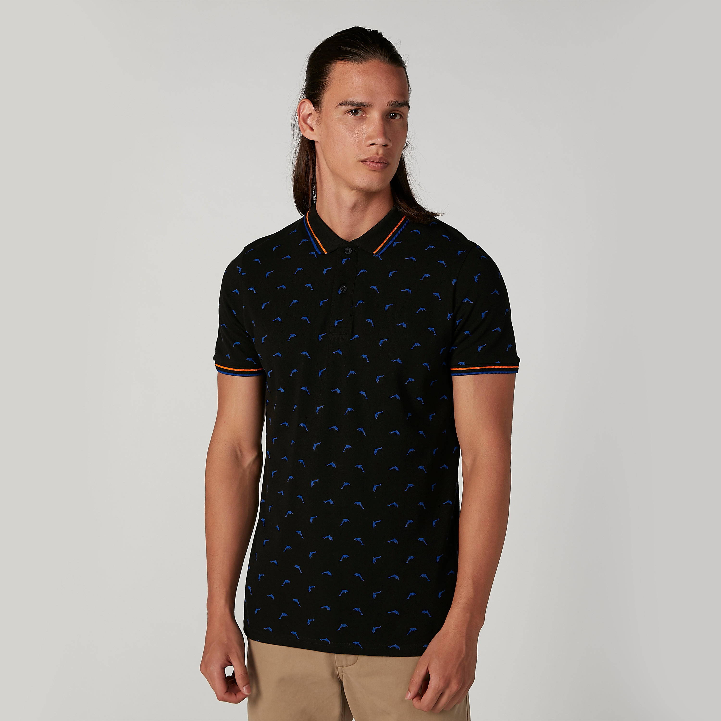 تيشيرت مستدام بولو سليم بطبعات -men-clothing-tshirtsandpolos-polos-image-4