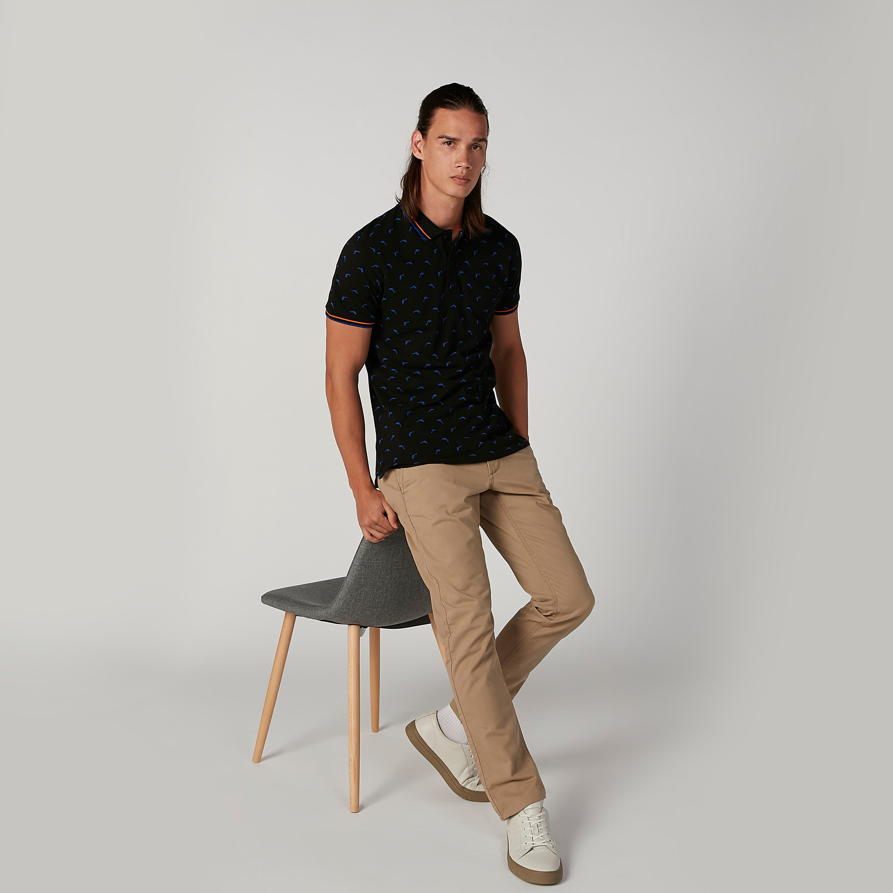 تيشيرت مستدام بولو سليم بطبعات -men-clothing-tshirtsandpolos-polos-image-3