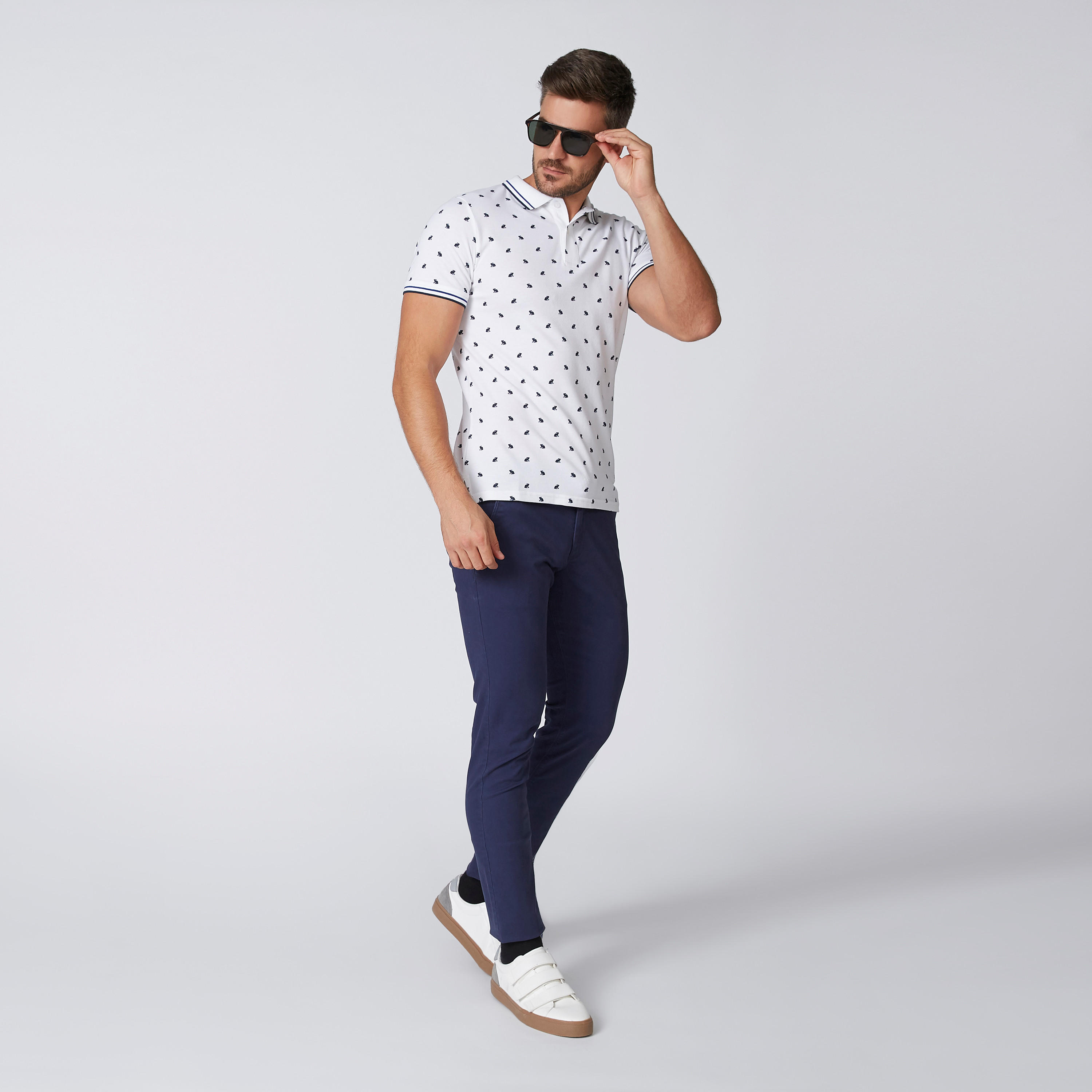 تيشيرت مستدامة سليم بياقة بولو وأكمام قصيرة وطبعات -men-clothing-tshirtsandpolos-polos-image-4
