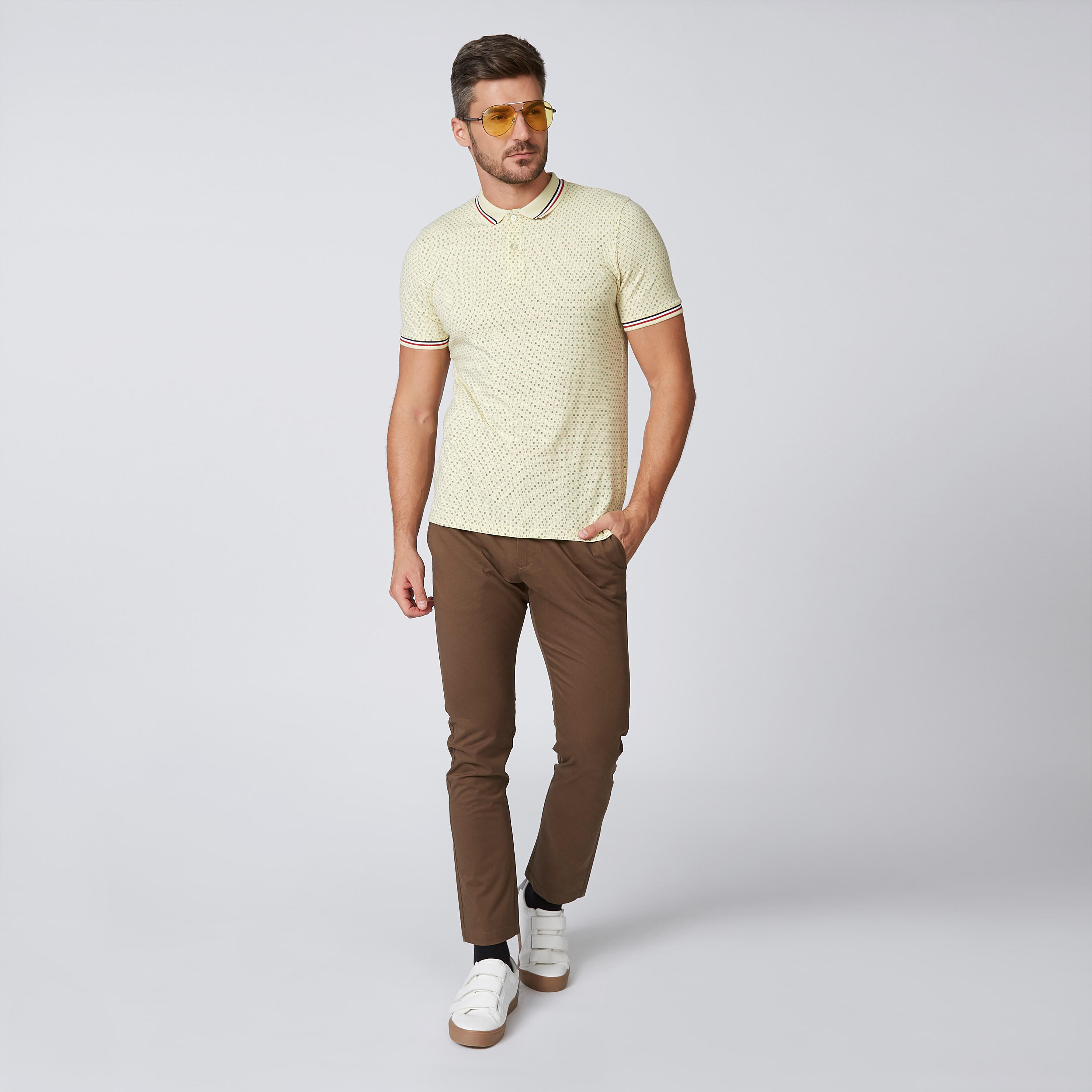 تيشيرت مستدامة بولو سليم بأكمام قصيرة وطبعات-men-clothing-tshirtsandpolos-polos-image-2