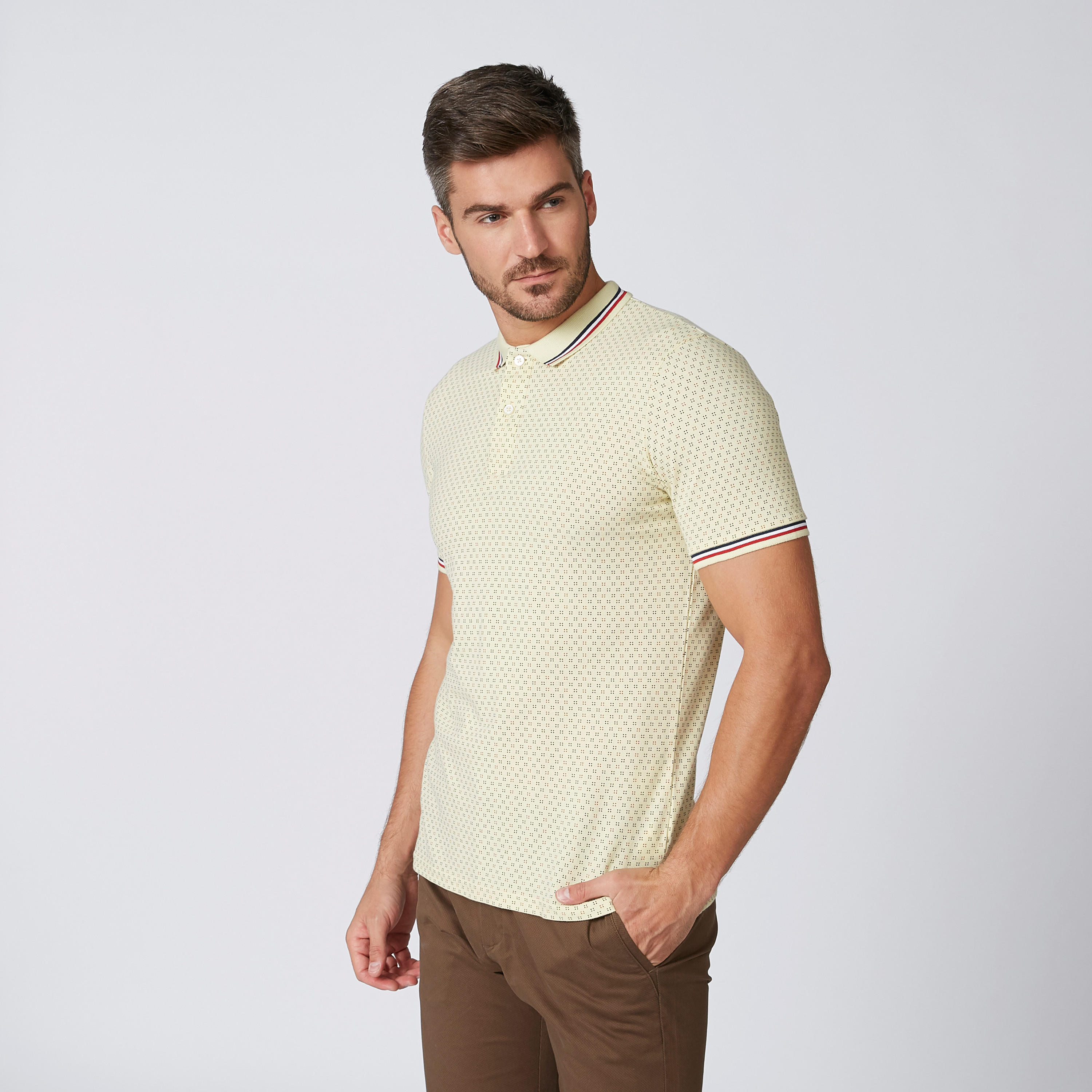 تيشيرت مستدامة بولو سليم بأكمام قصيرة وطبعات-men-clothing-tshirtsandpolos-polos-image-4