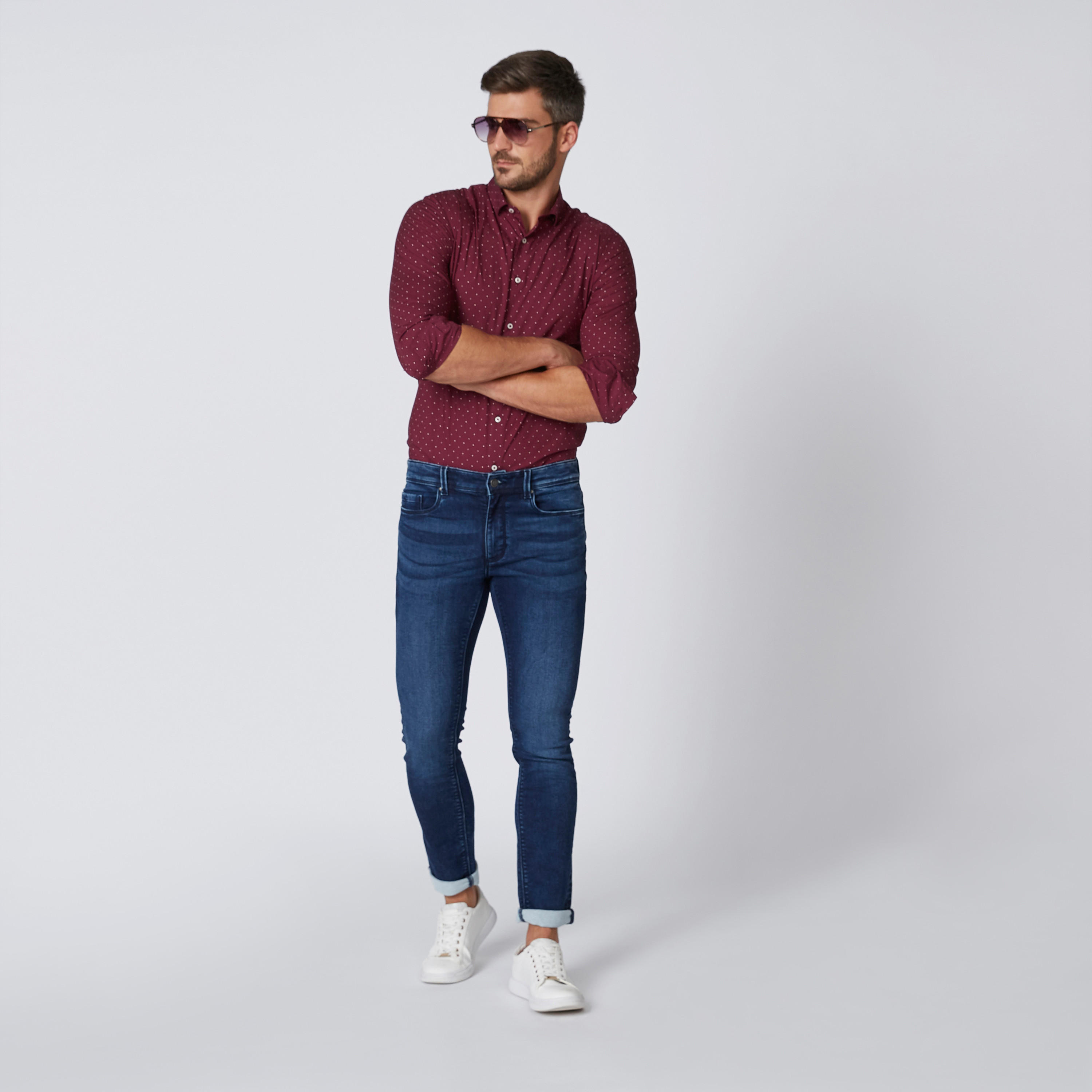 Sustainable Printed Shirt with Long Sleeves and Complete Placket-men-clothing-shirts-image-2