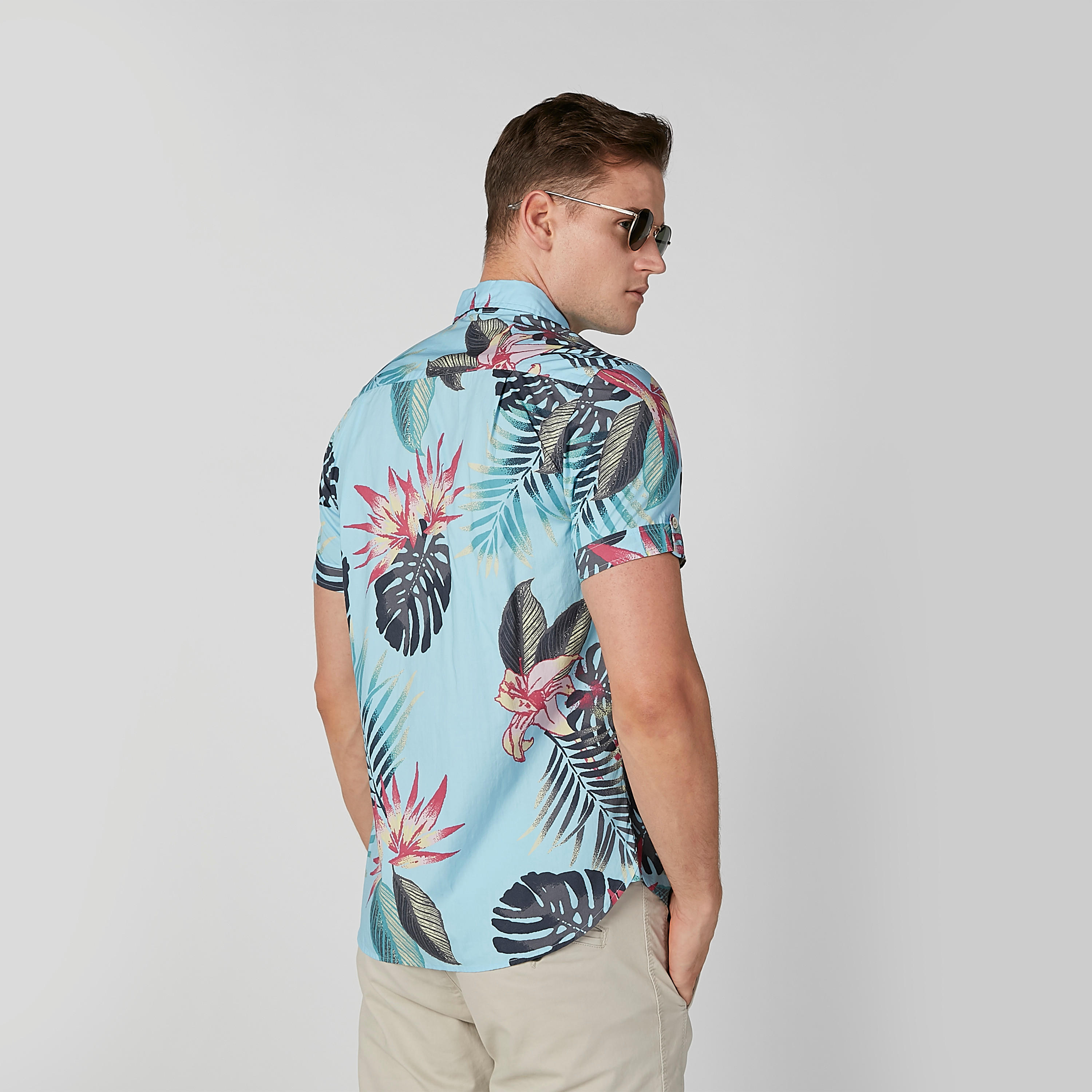 قميص مستدام سليم بأكمام قصيرة وطبعات-men-clothing-shirts-image-4