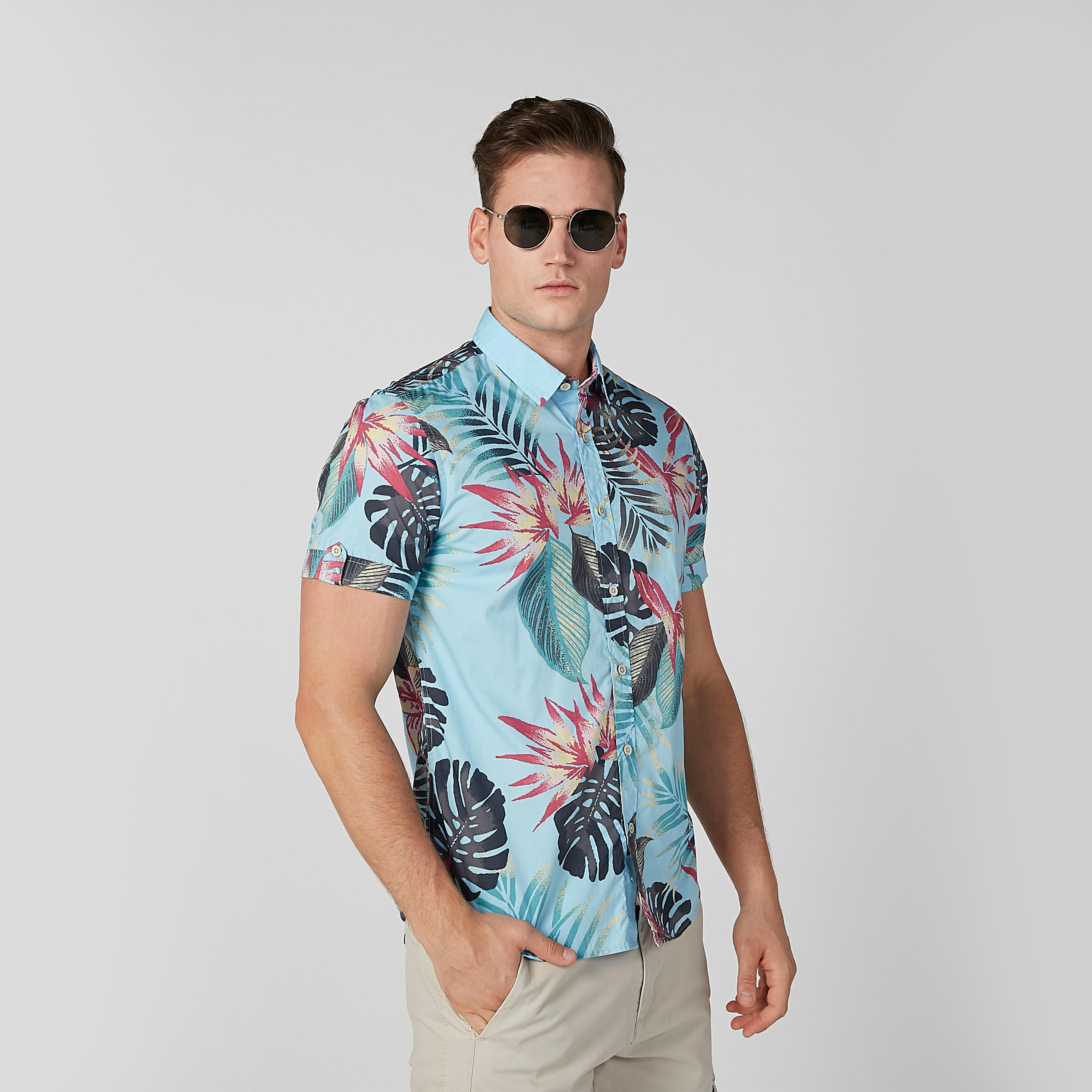 قميص مستدام سليم بأكمام قصيرة وطبعات-men-clothing-shirts-image-5