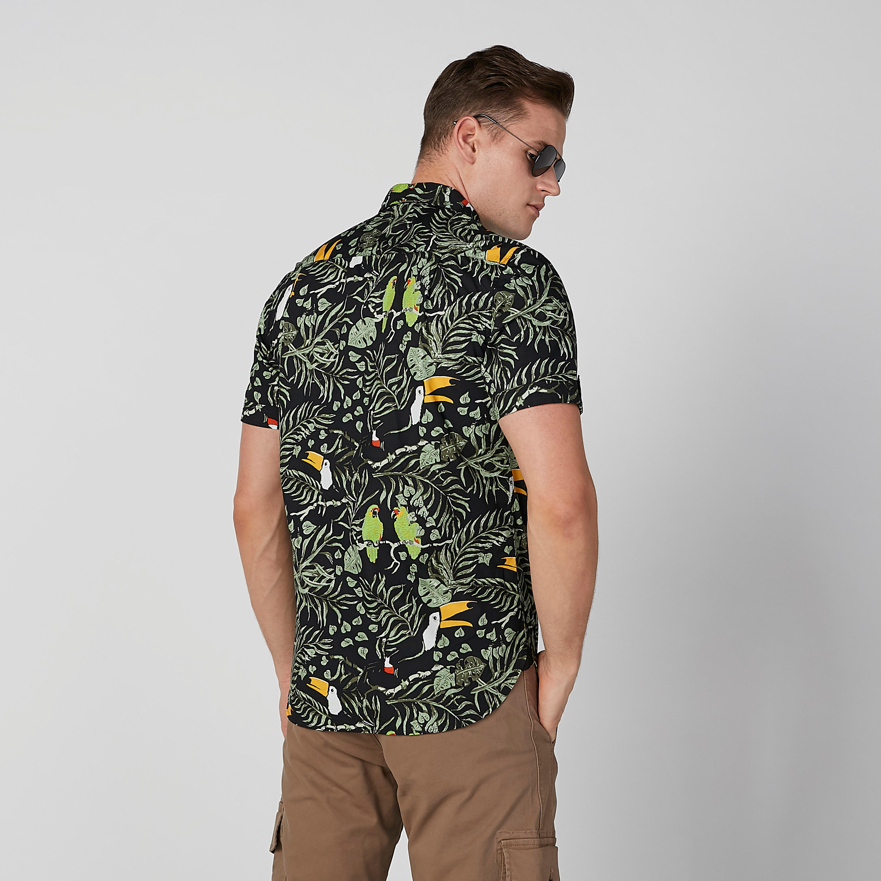 قميص مستدام سليم بأكمام قصيرة وطبعات -men-clothing-shirts-image-4