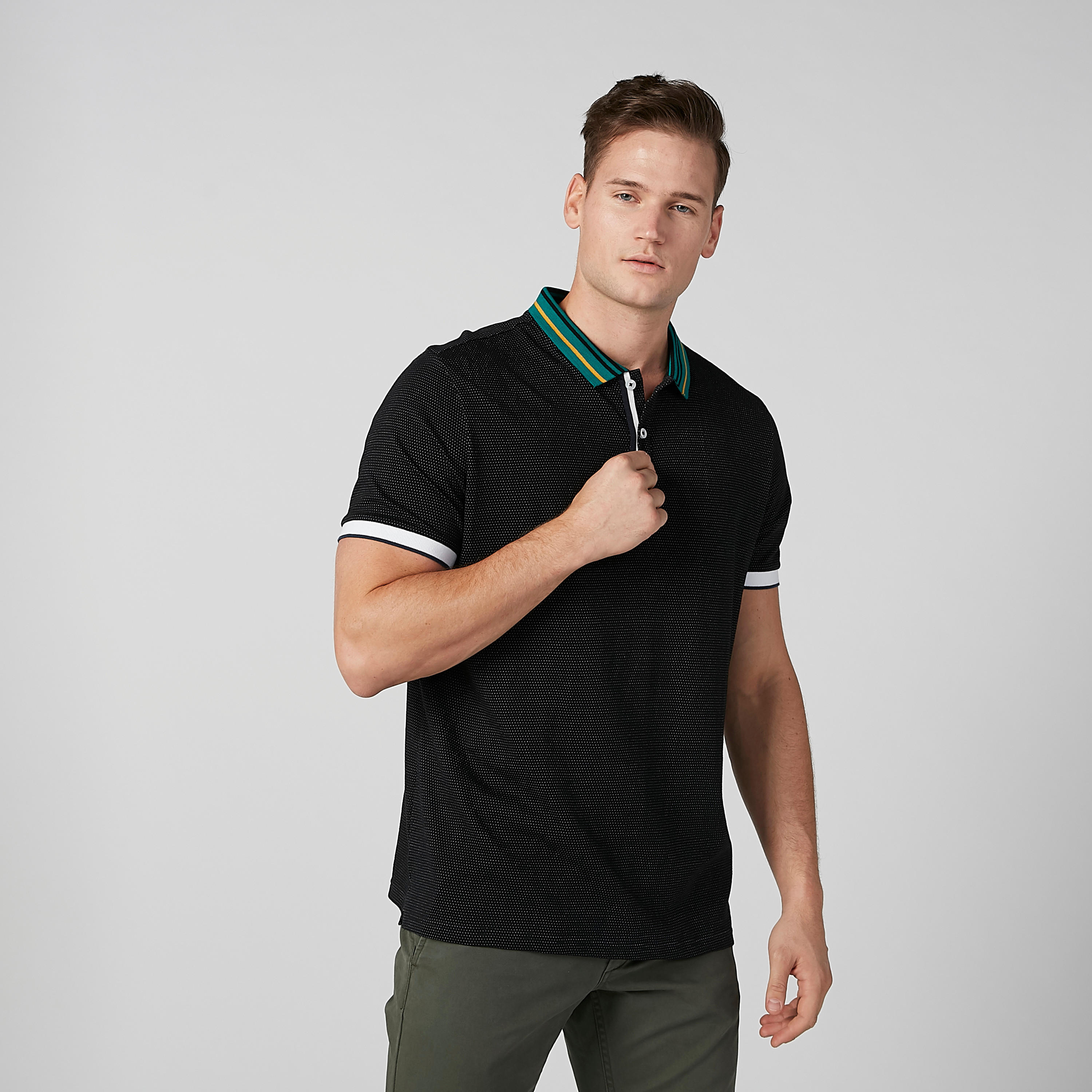 تيشيرت مستدام بولو سليم بارز الملمس  -men-clothing-tshirtsandpolos-polos-image-2