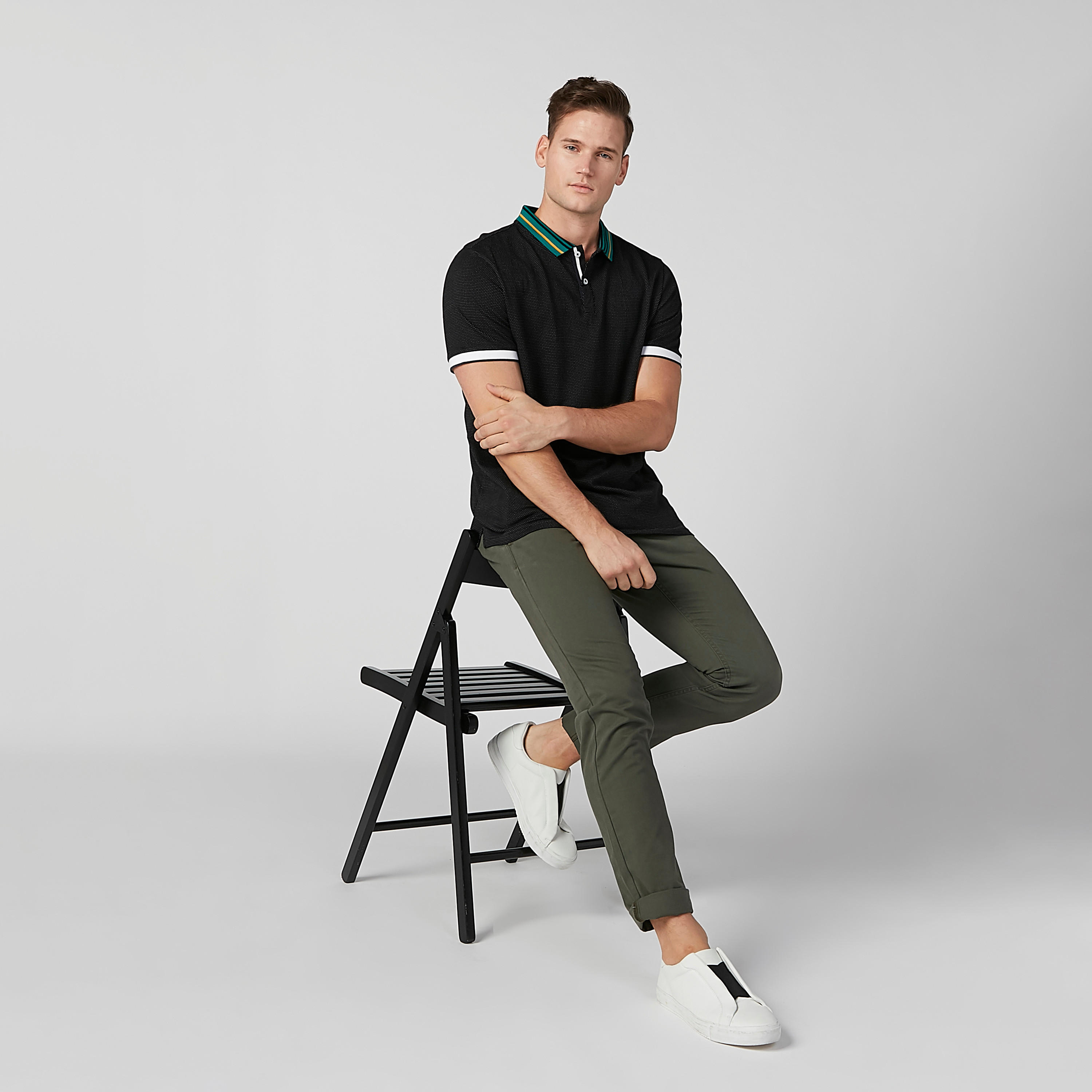 تيشيرت مستدام بولو سليم بارز الملمس  -men-clothing-tshirtsandpolos-polos-image-3