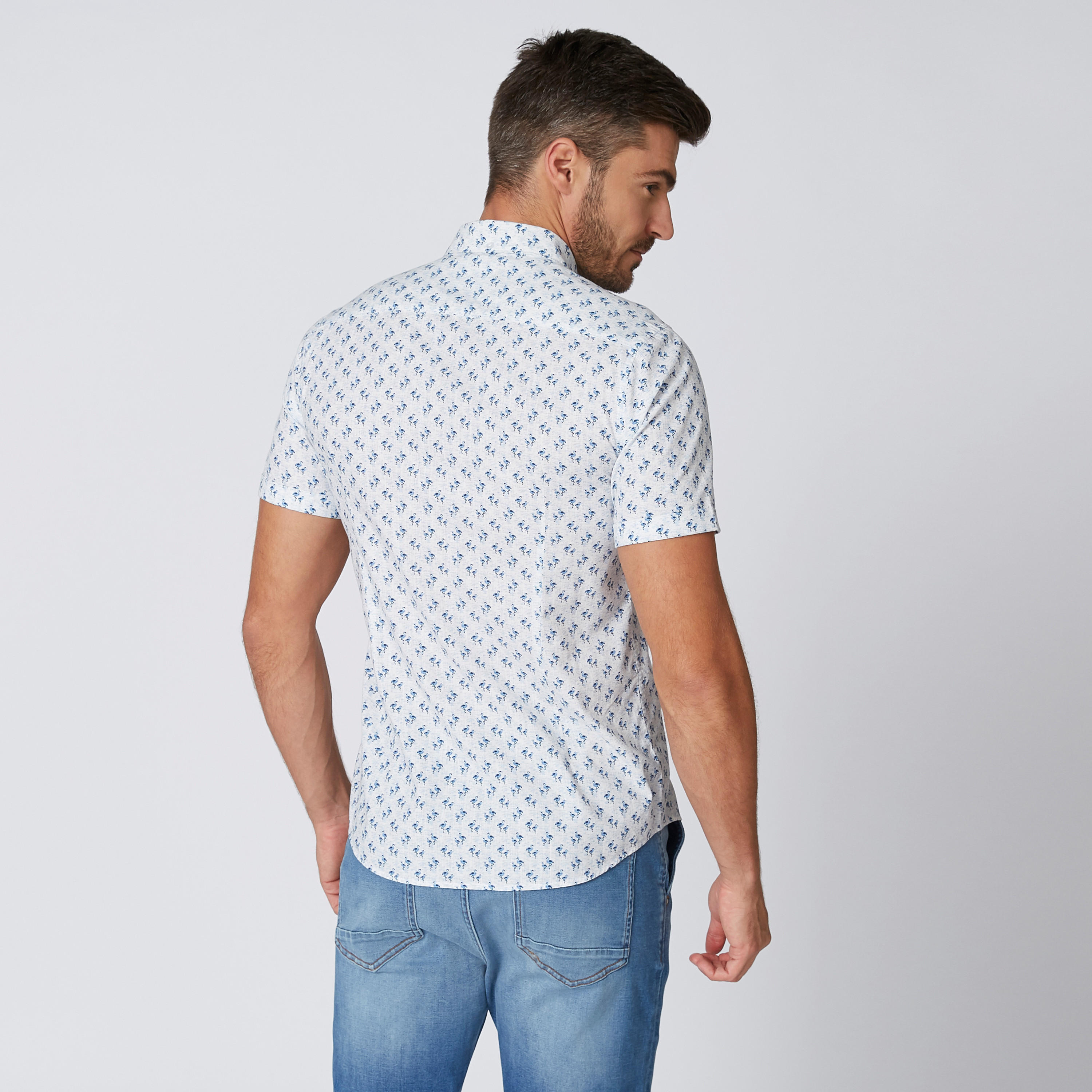 قميص مستدام سليم بأكمام قصيرة وطبعات -men-clothing-shirts-image-2