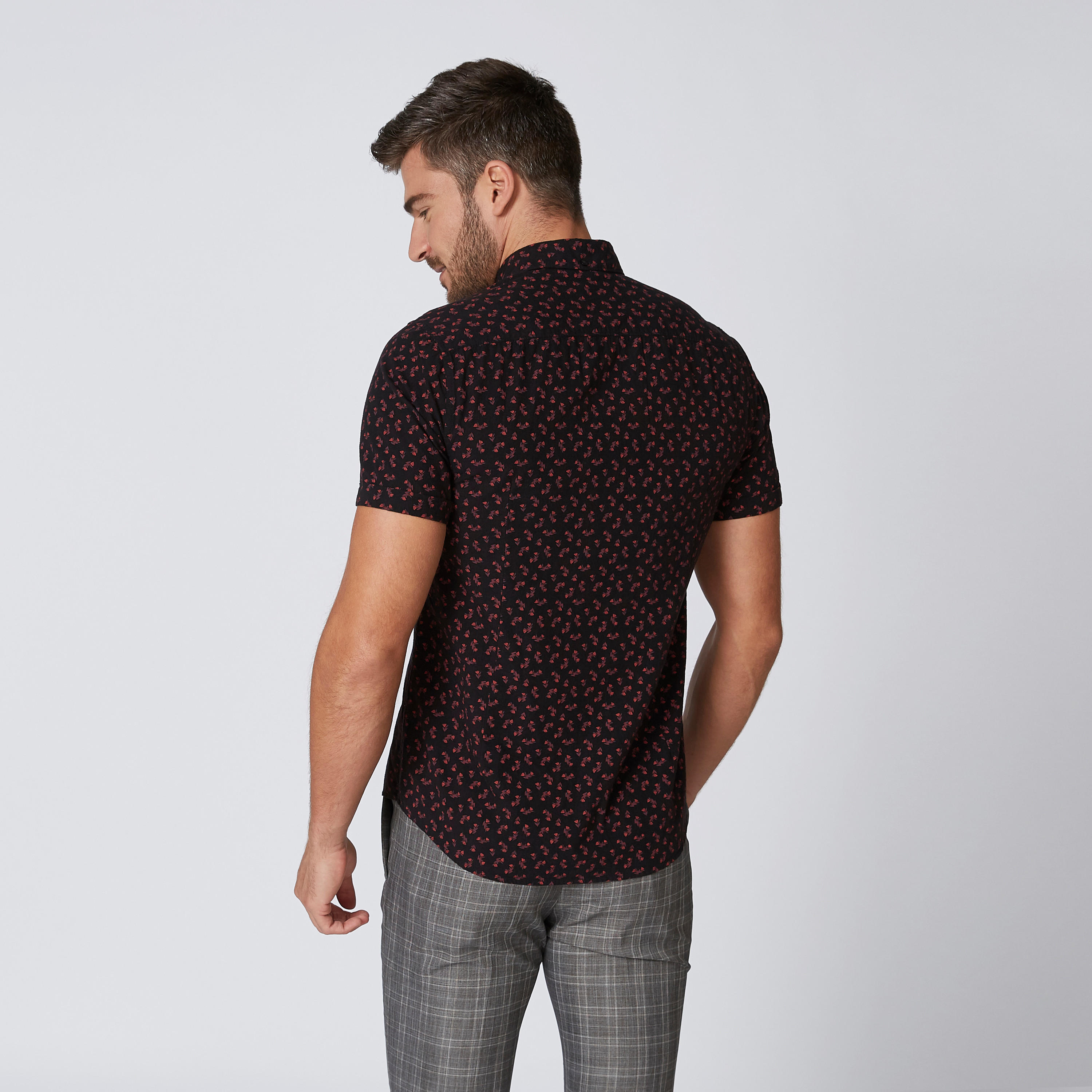 قميص مستدام سليم بأكمام قصيرة وطبعات-men-clothing-shirts-image-2