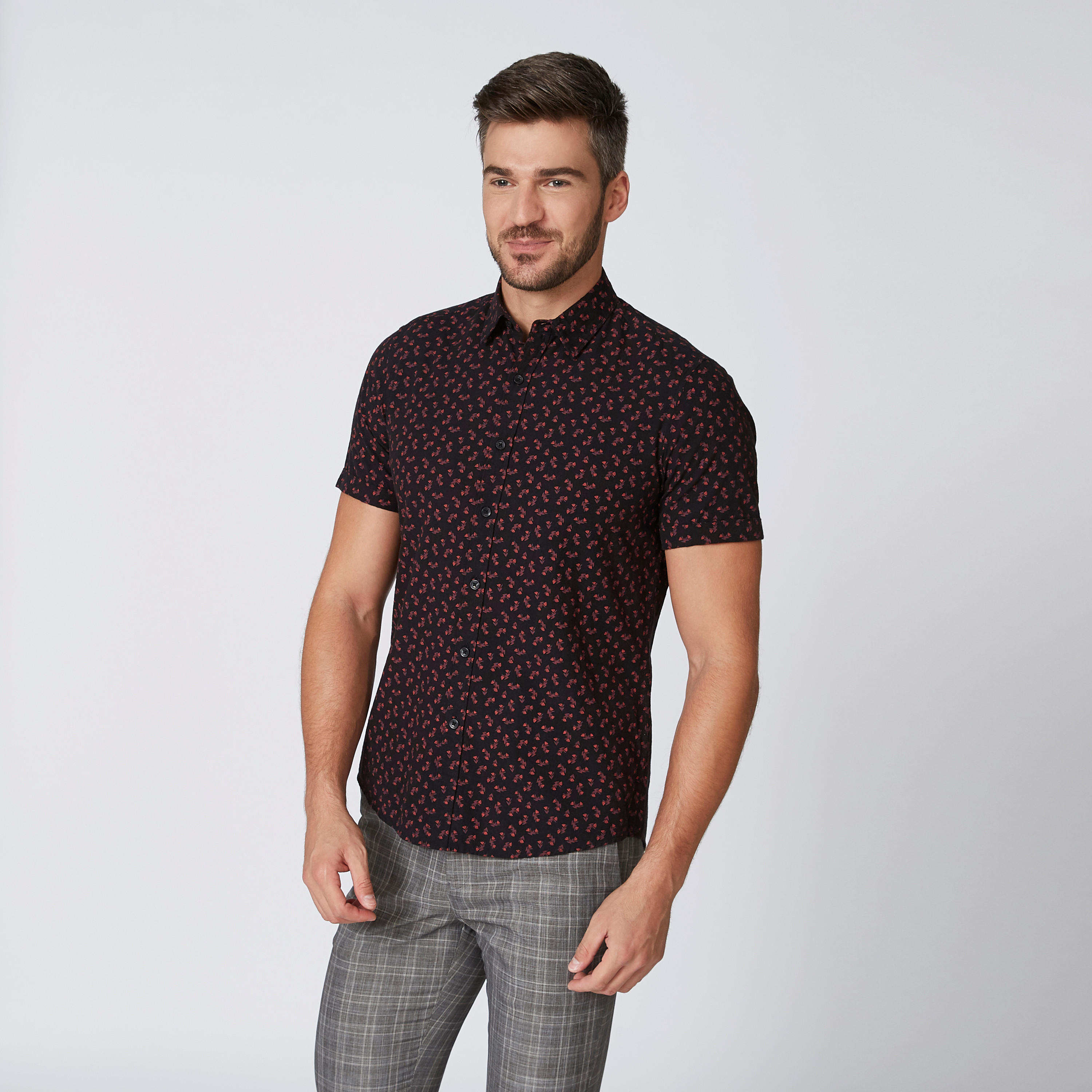 قميص مستدام سليم بأكمام قصيرة وطبعات-men-clothing-shirts-image-3