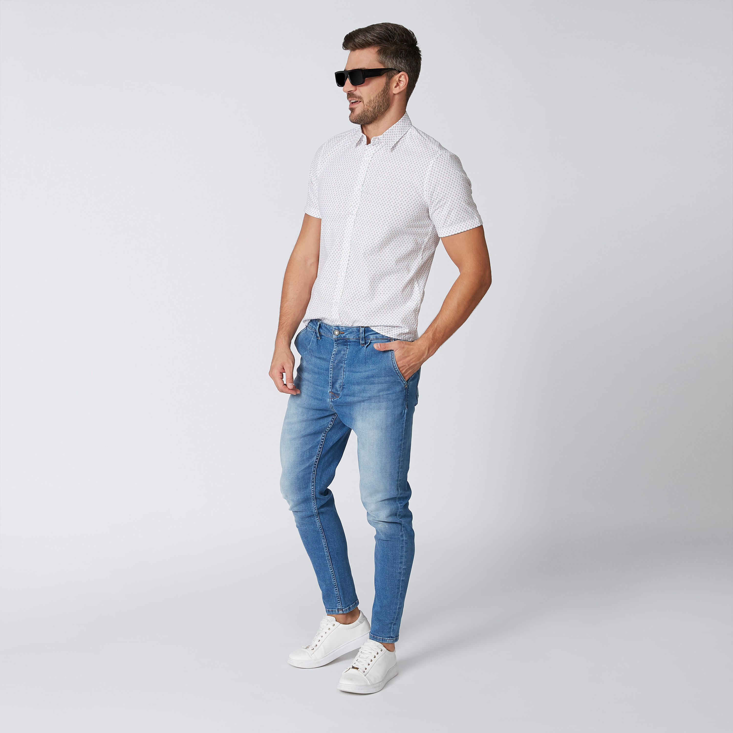 قميص مستدام سليم بأكمام قصيرة وطبعات-men-clothing-shirts-image-2
