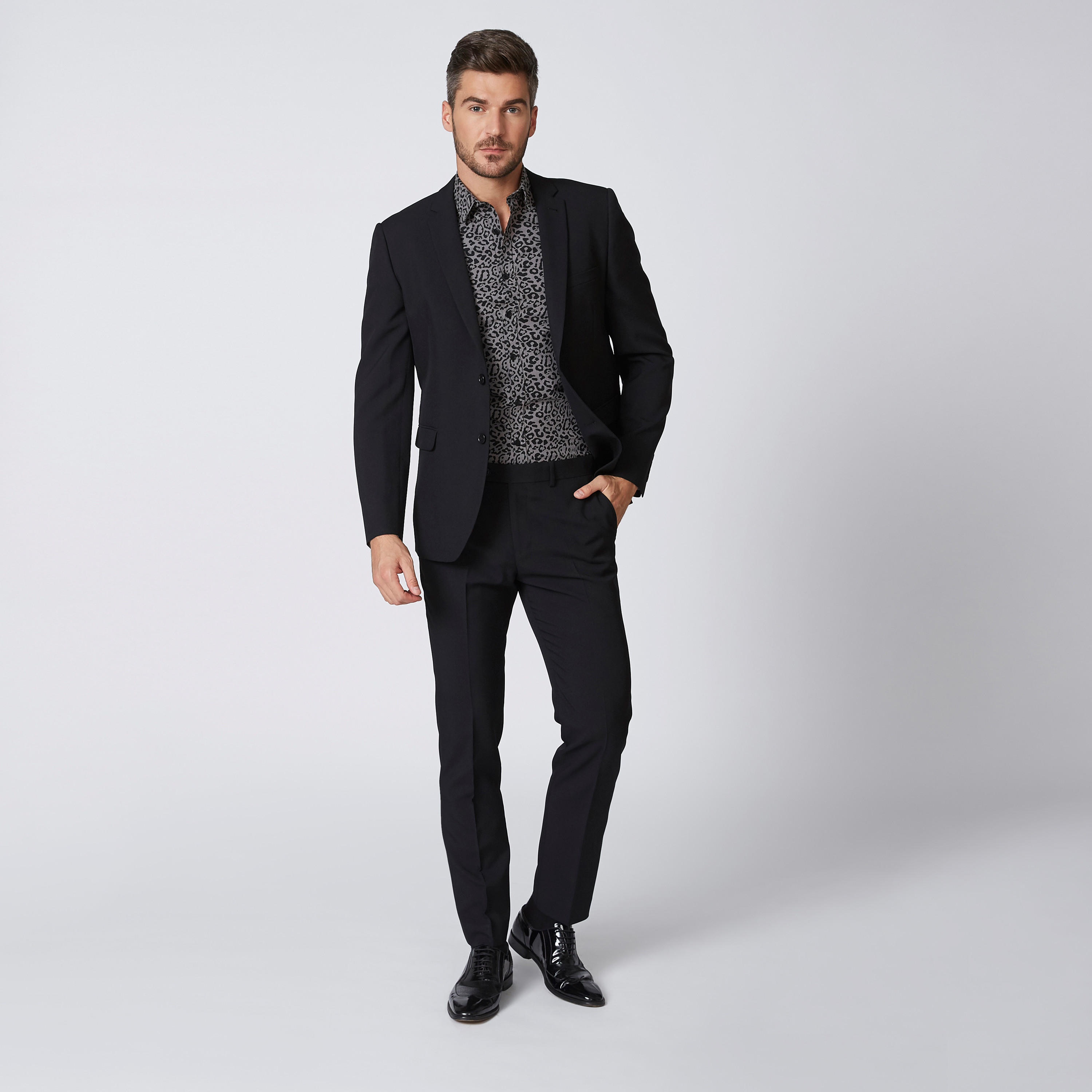 قميص مستدام سليم بأكمام قصيرة وطبعات -men-clothing-shirts-image-3