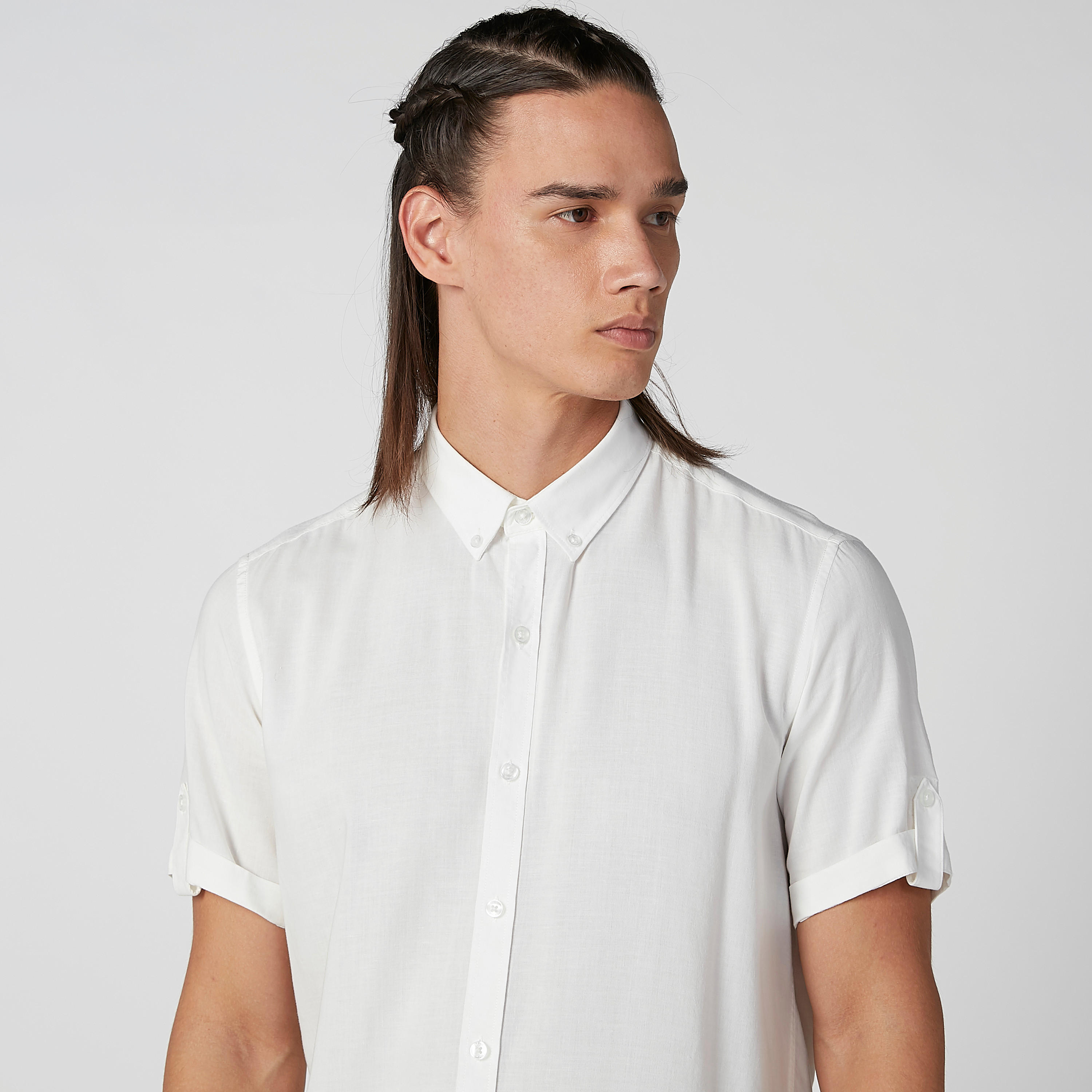 قميص مستدام سليم مستدام سادة بأكمام قصيرة -men-clothing-shirts-image-3