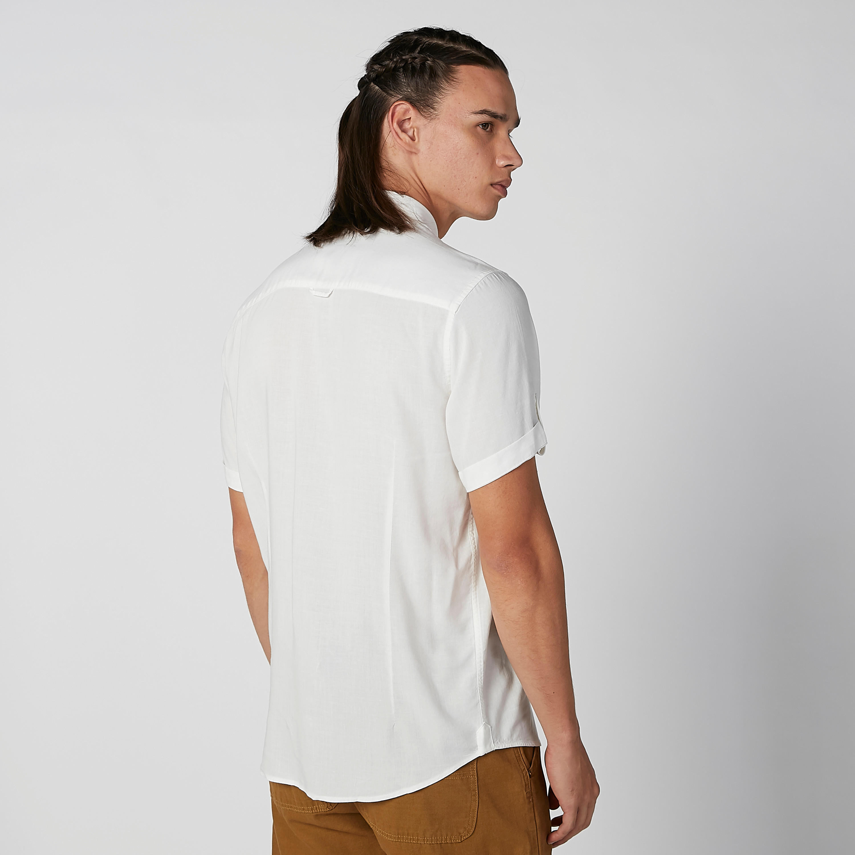 قميص مستدام سليم مستدام سادة بأكمام قصيرة -men-clothing-shirts-image-4