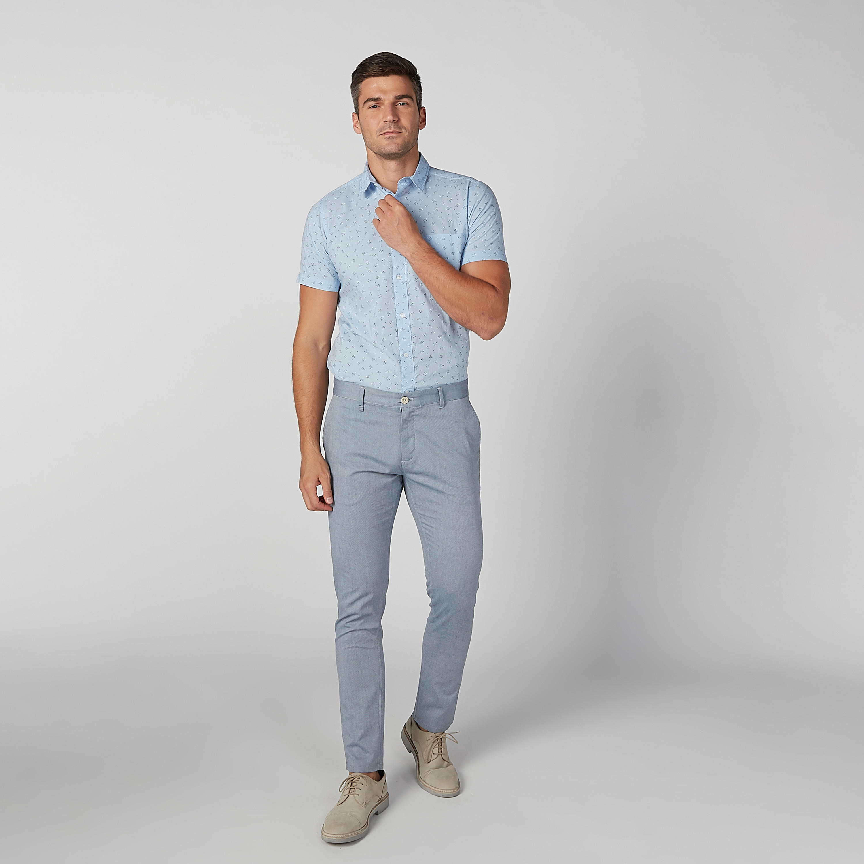 قميص مستدام سليم وأكمام قصيرة وطبعات -men-clothing-shirts-image-2