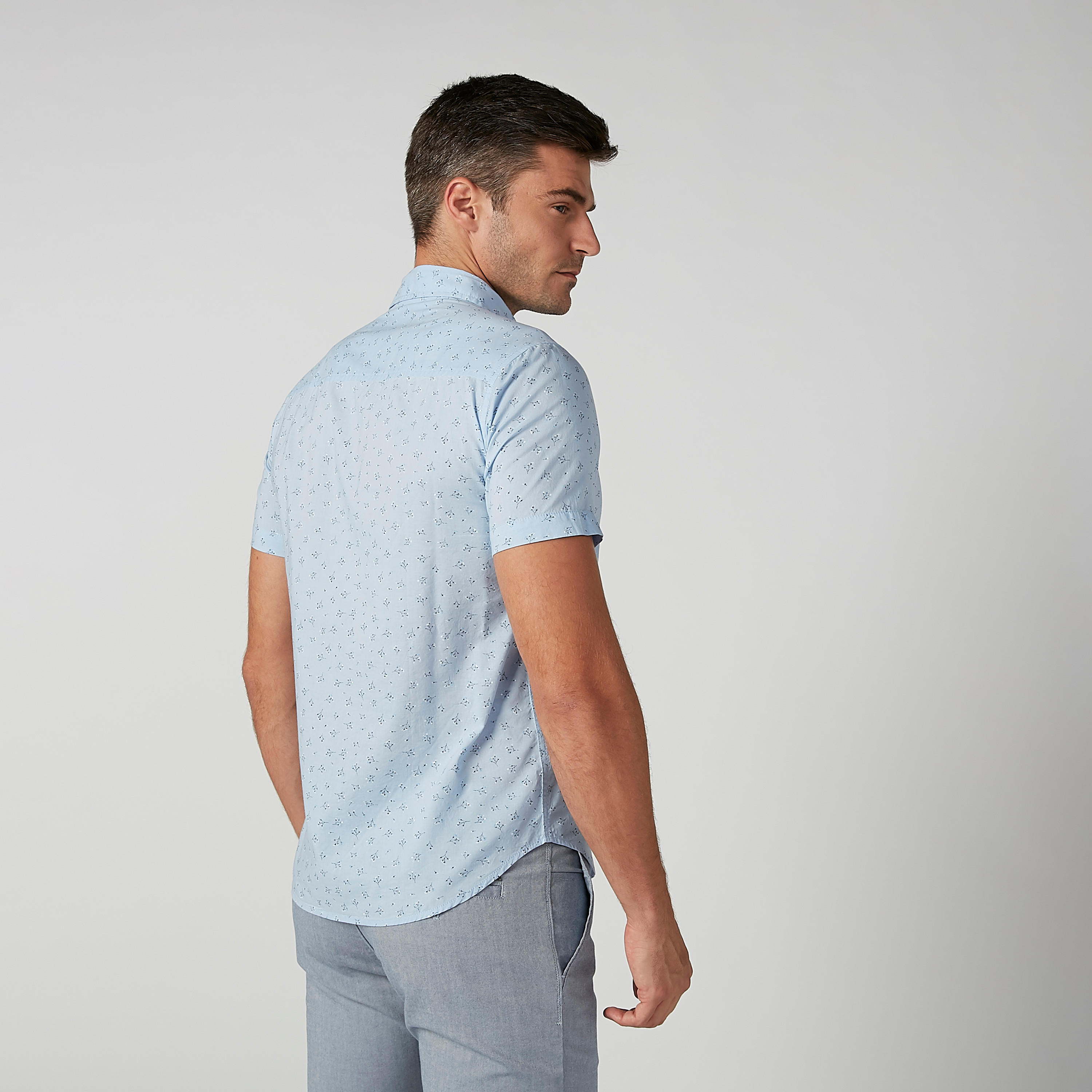 قميص مستدام سليم وأكمام قصيرة وطبعات -men-clothing-shirts-image-3