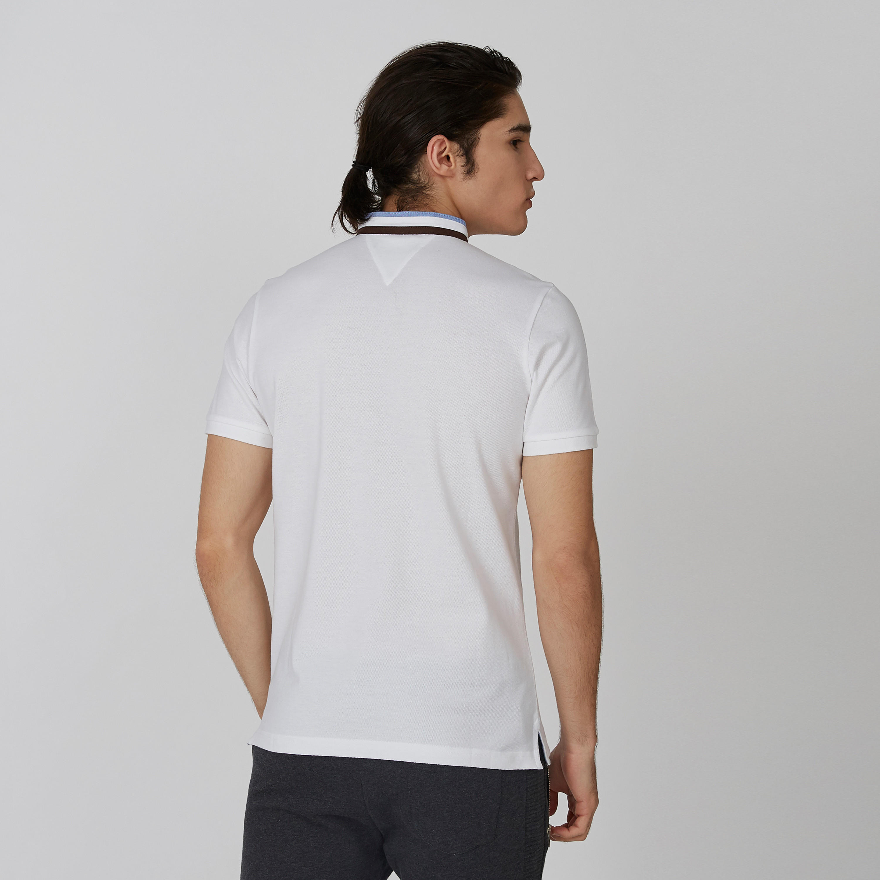 تي شيرت سادة بياقة ماندارين وأكمام قصيرة-men-clothing-tshirtsandpolos-polos-image-4