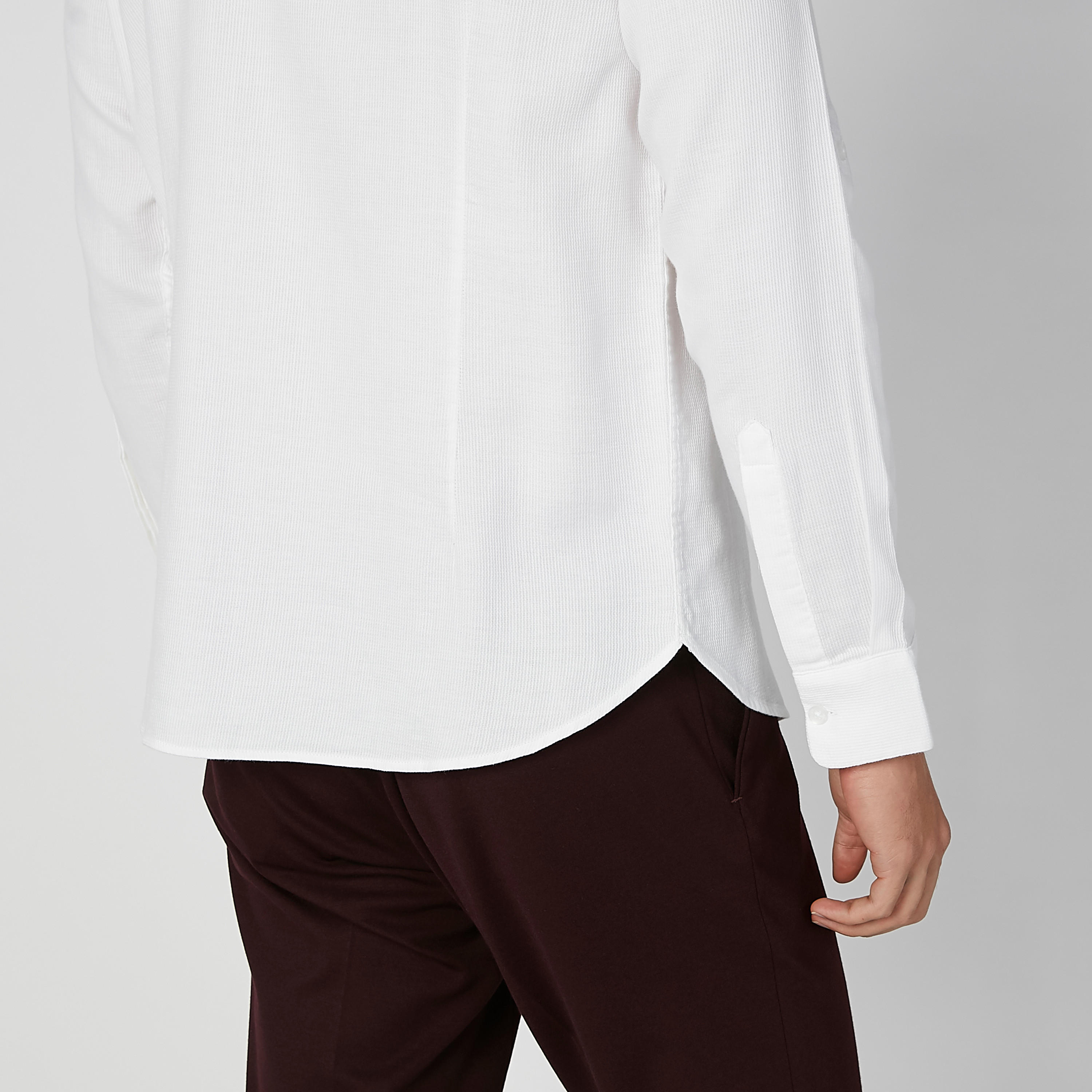 قميص سادة بياقة ماندارين وأكمام طويلة-men-clothing-shirts-image-3
