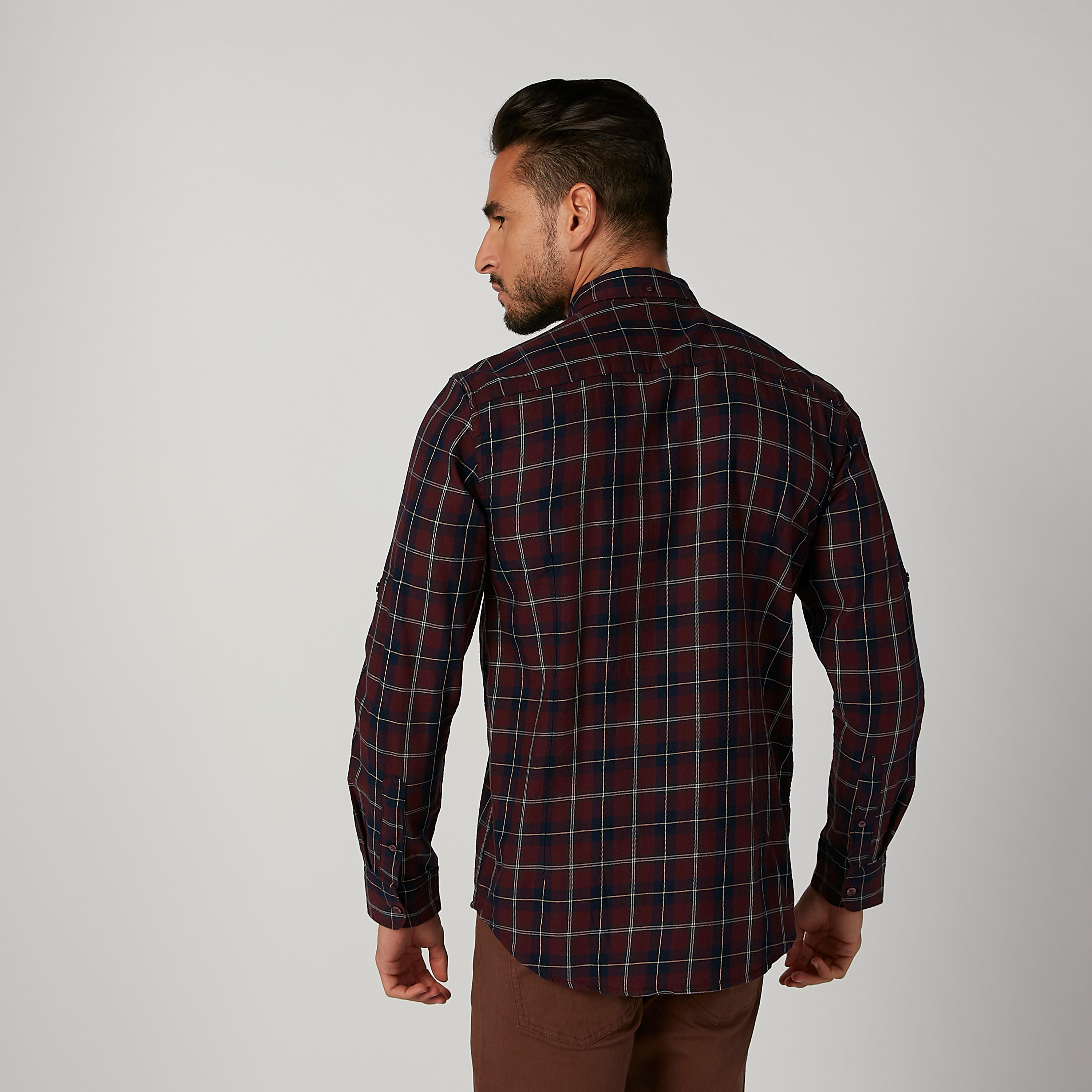 قميص كاروهات بياقة عاديّة وأكمام طويلة-men-clothing-shirts-image-2