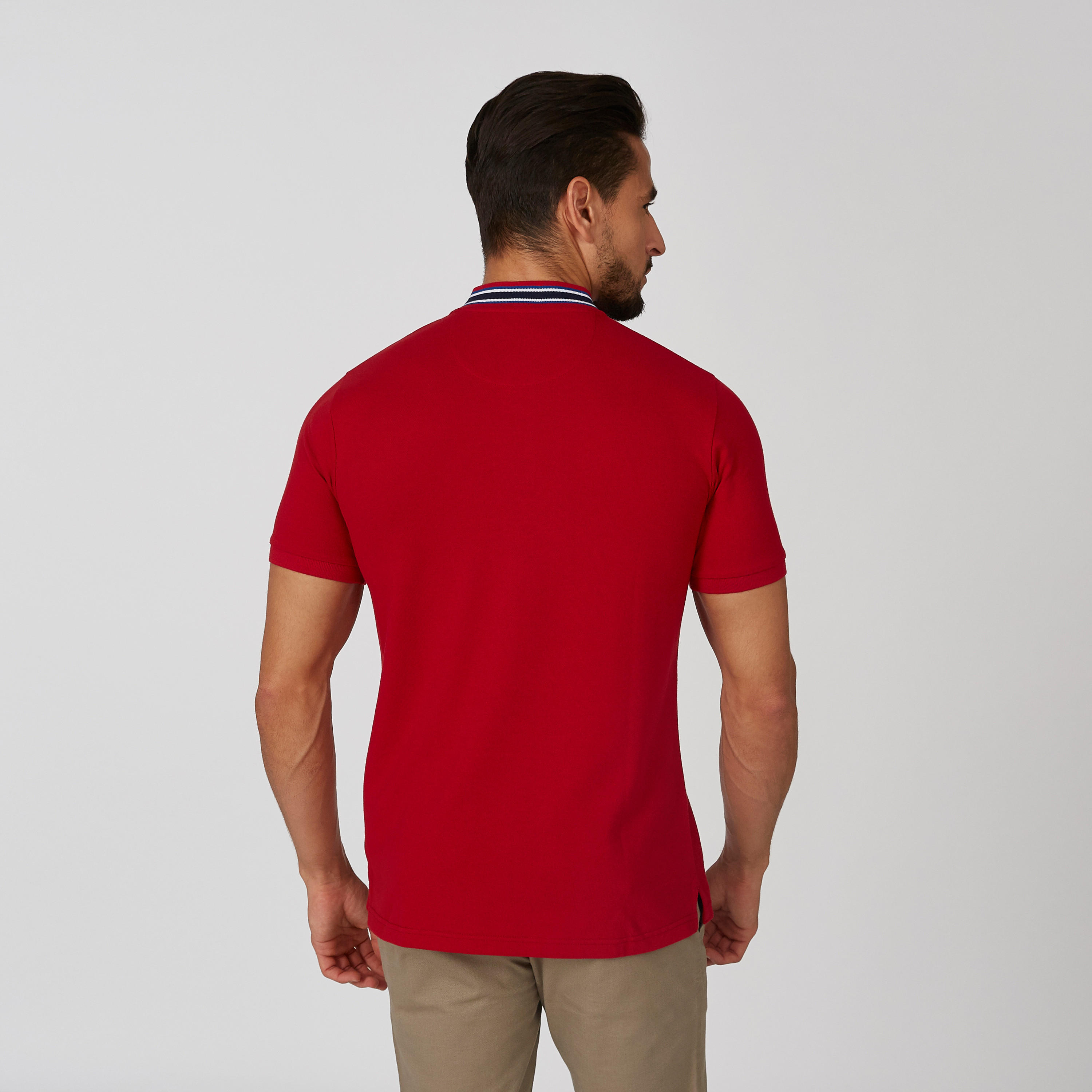 قميص مستدام سليم سادة بياقة ماندارين -men-clothing-tshirtsandpolos-polos-image-2