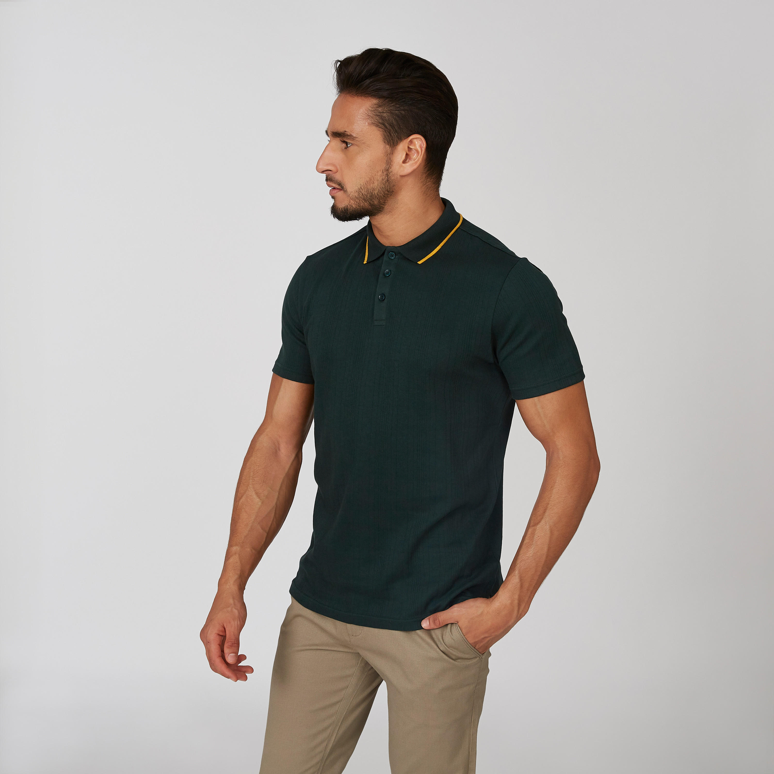 تيشيرت مستدام بولو سليم بارز الملمس -men-clothing-tshirtsandpolos-polos-image-3