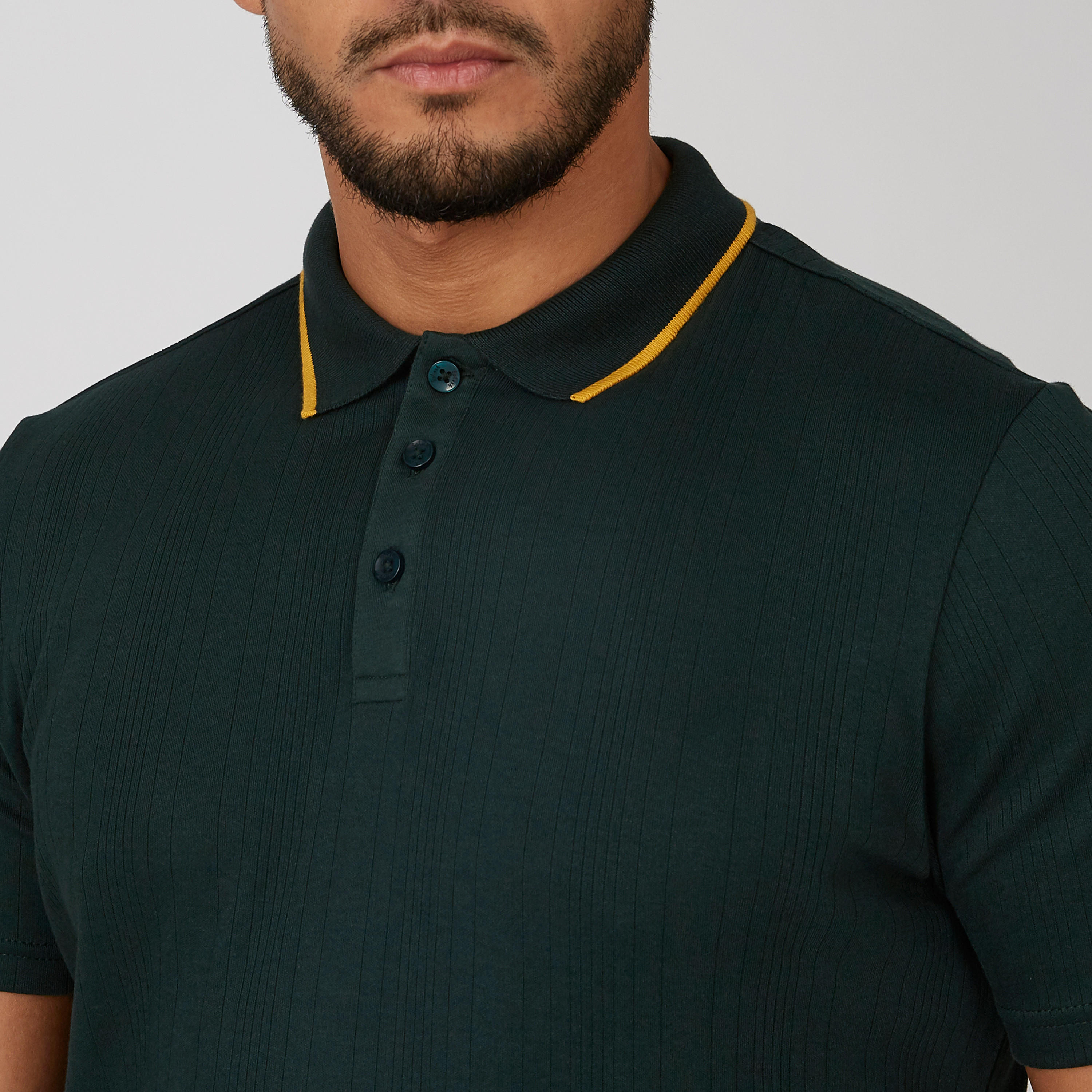 تيشيرت مستدام بولو سليم بارز الملمس -men-clothing-tshirtsandpolos-polos-image-4