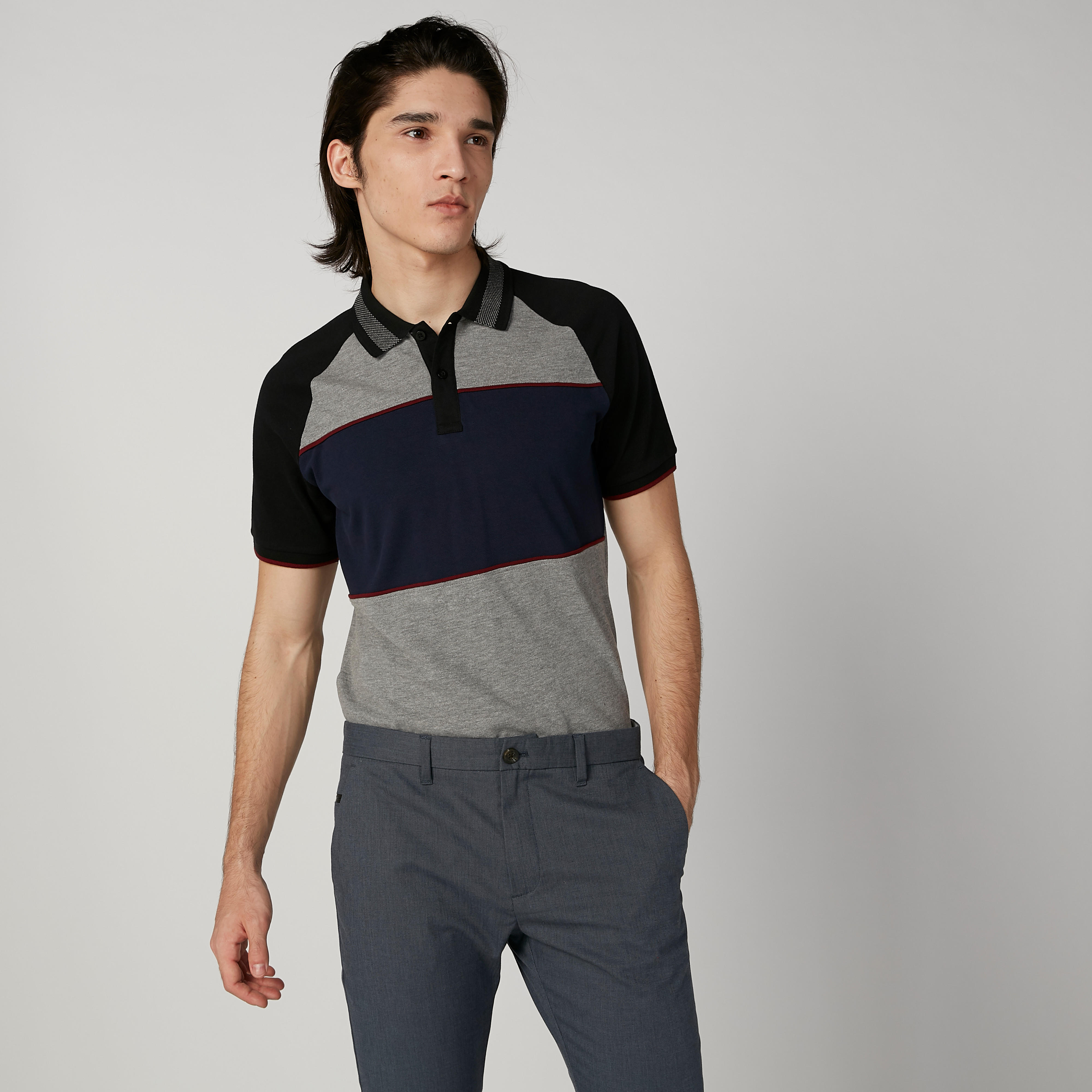 تيشيرت بولو مستدام سليم مقلم بأكمام قصيرة -men-clothing-tshirtsandpolos-polos-image-1