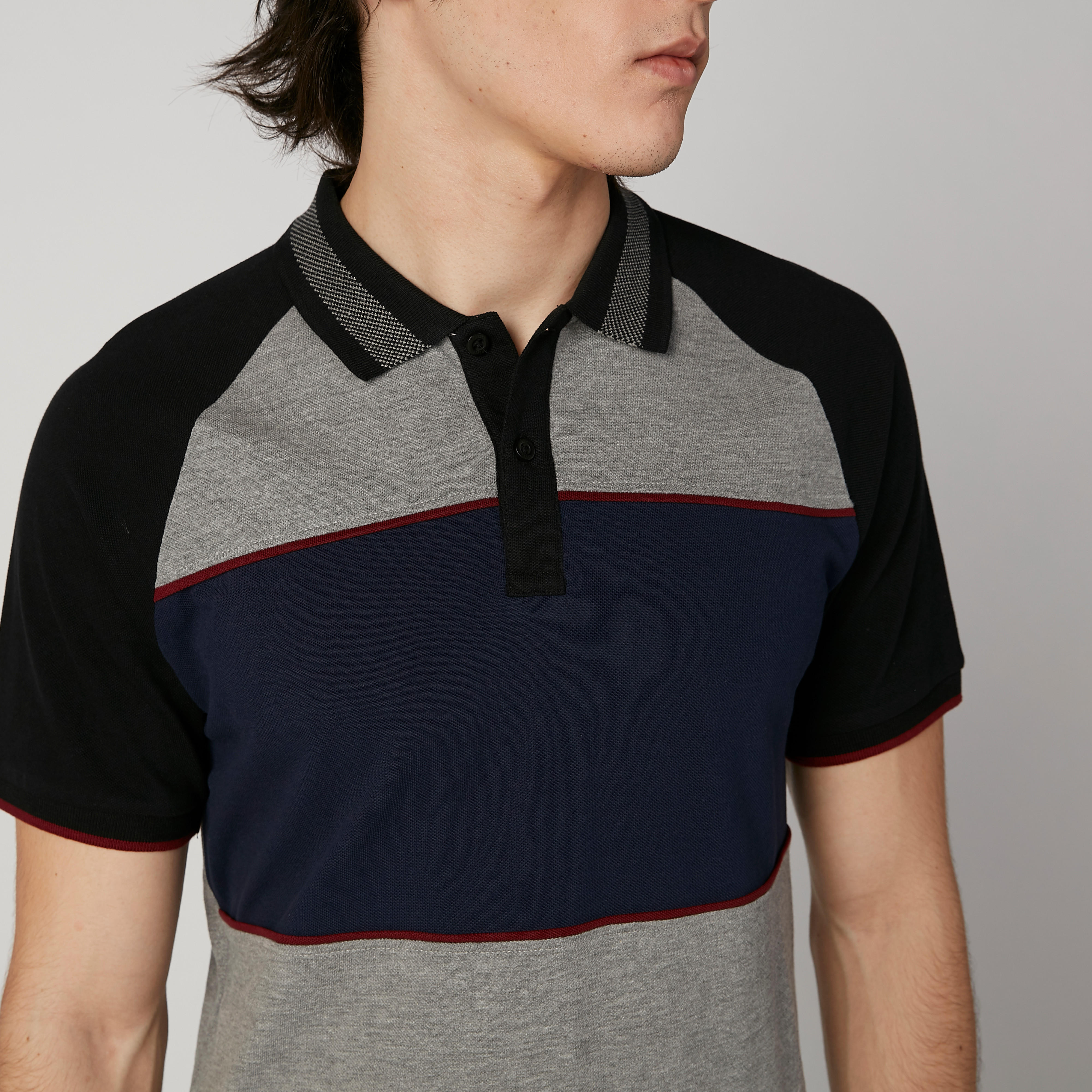 تيشيرت بولو مستدام سليم مقلم بأكمام قصيرة -men-clothing-tshirtsandpolos-polos-image-4