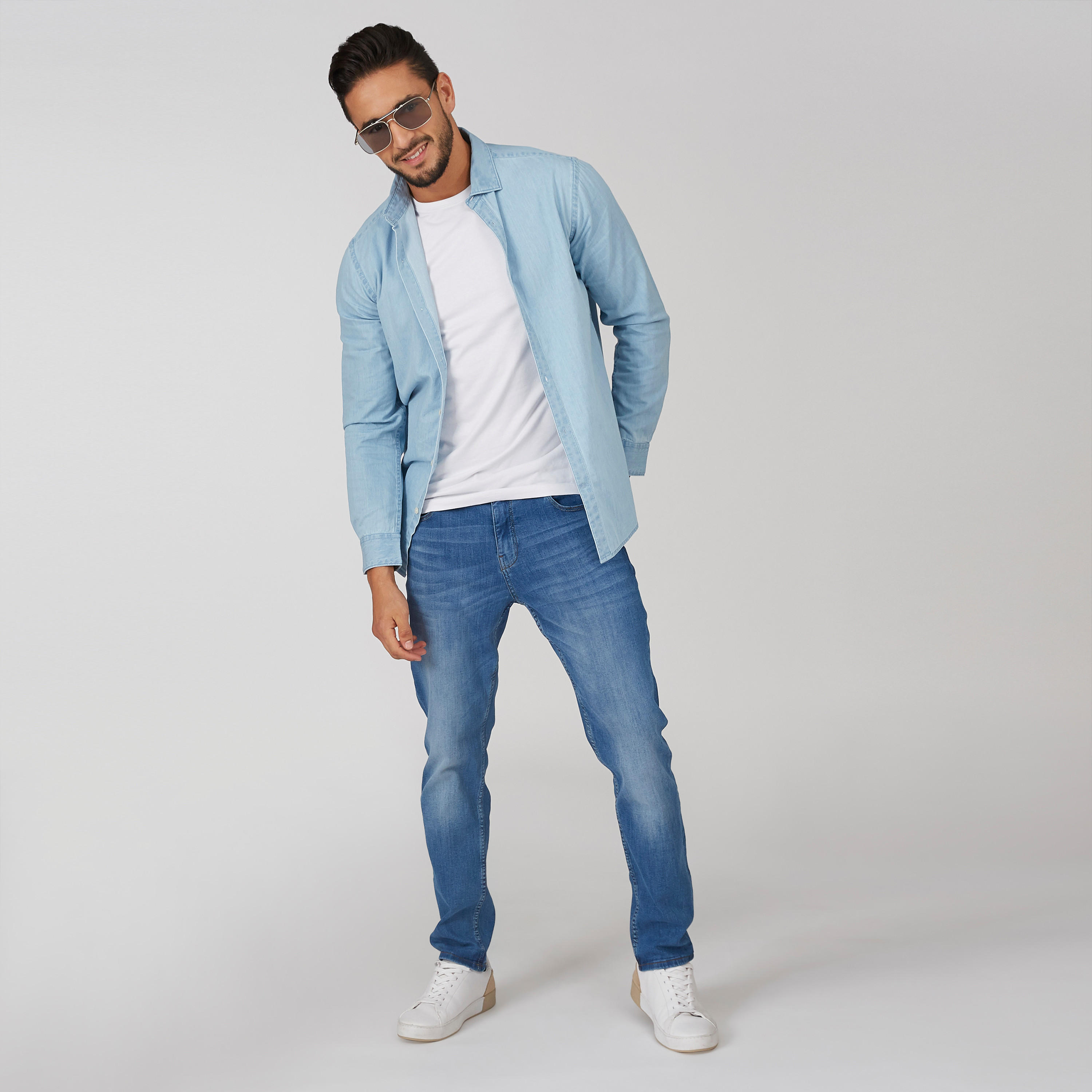 قميص مستدام سليم سادة بأكمام طويلة-men-clothing-shirts-image-1