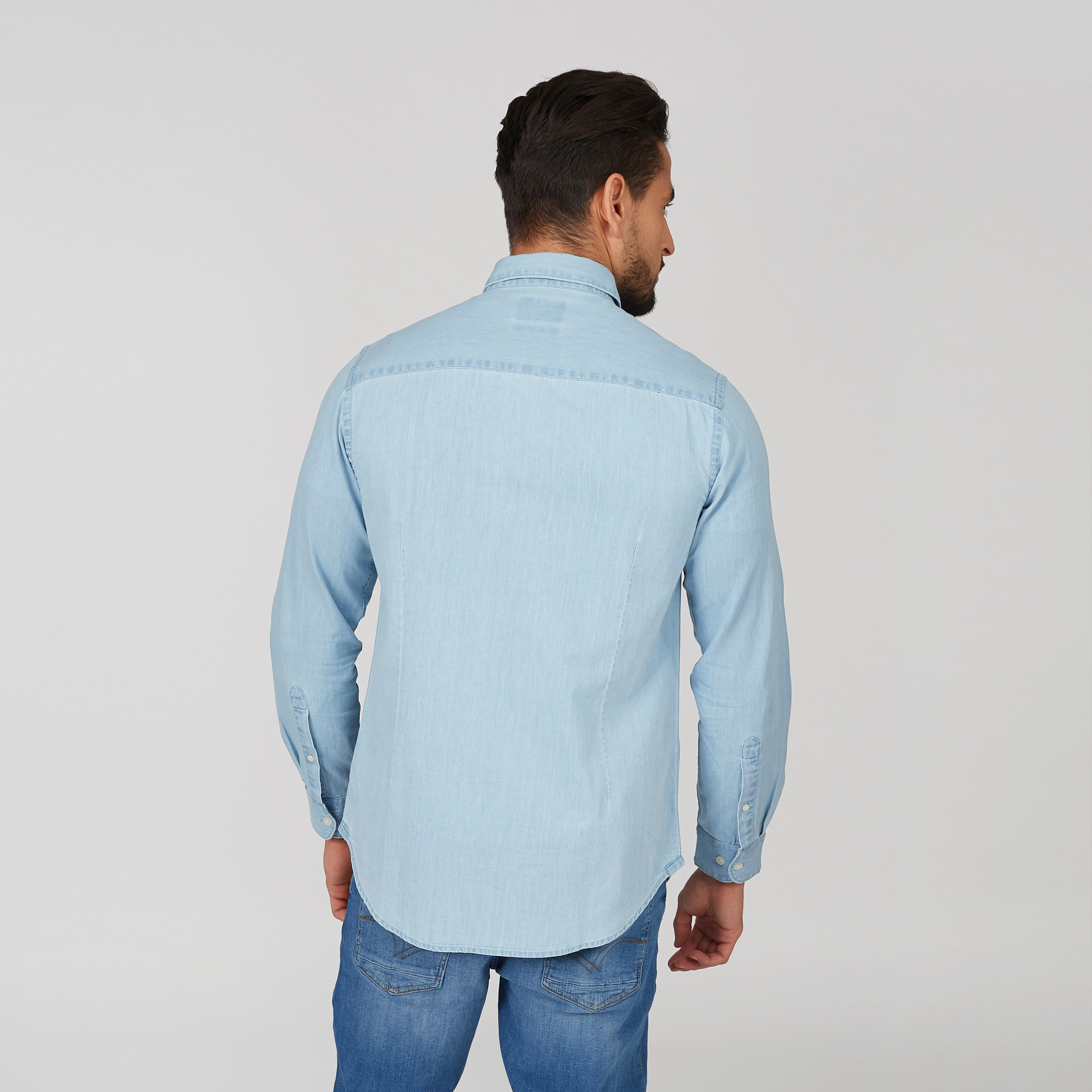 قميص مستدام سليم سادة بأكمام طويلة-men-clothing-shirts-image-2