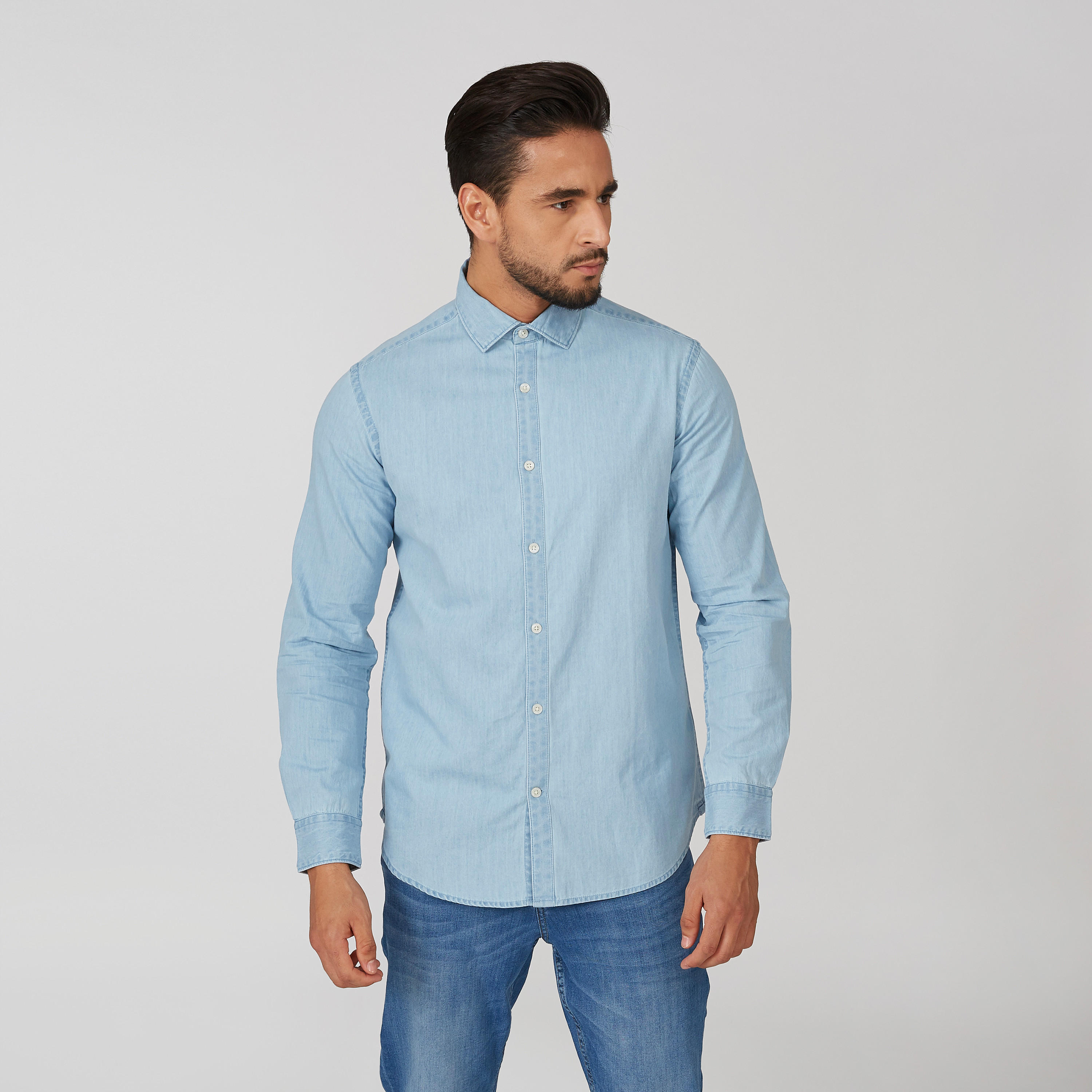 قميص مستدام سليم سادة بأكمام طويلة-men-clothing-shirts-image-5