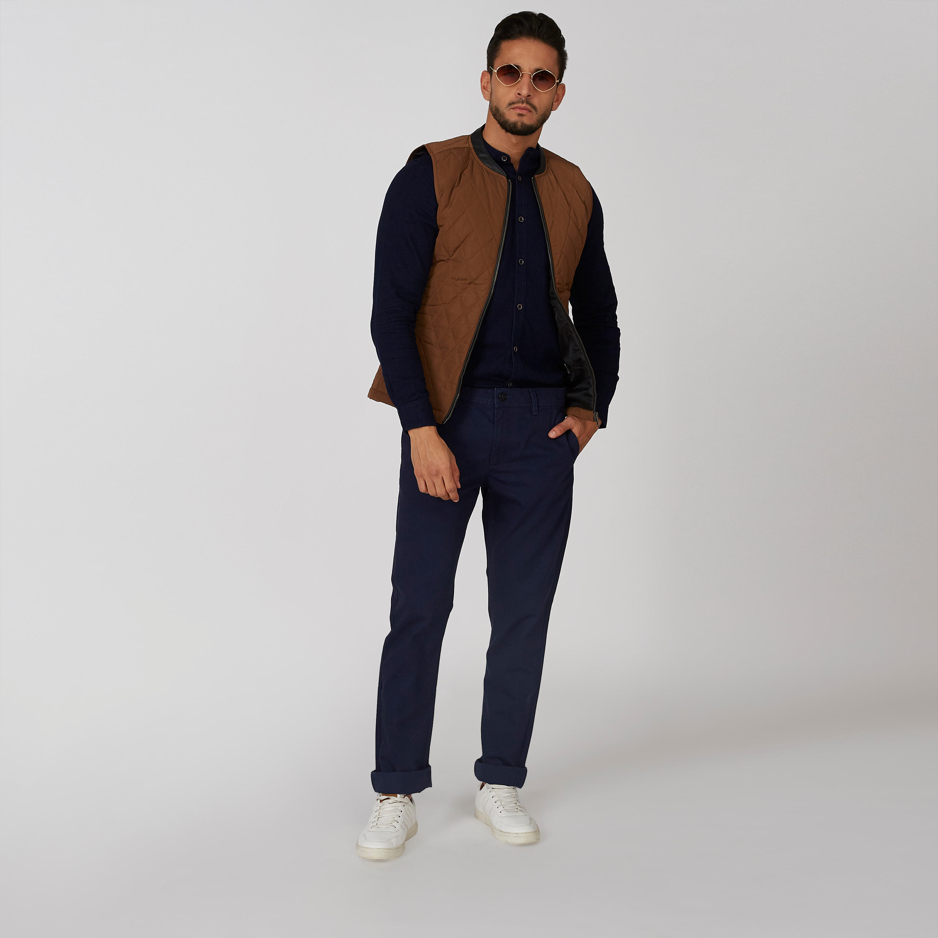 قميص مستدام سليم بارز الملمس بياقة ماندارين -men-clothing-shirts-image-5