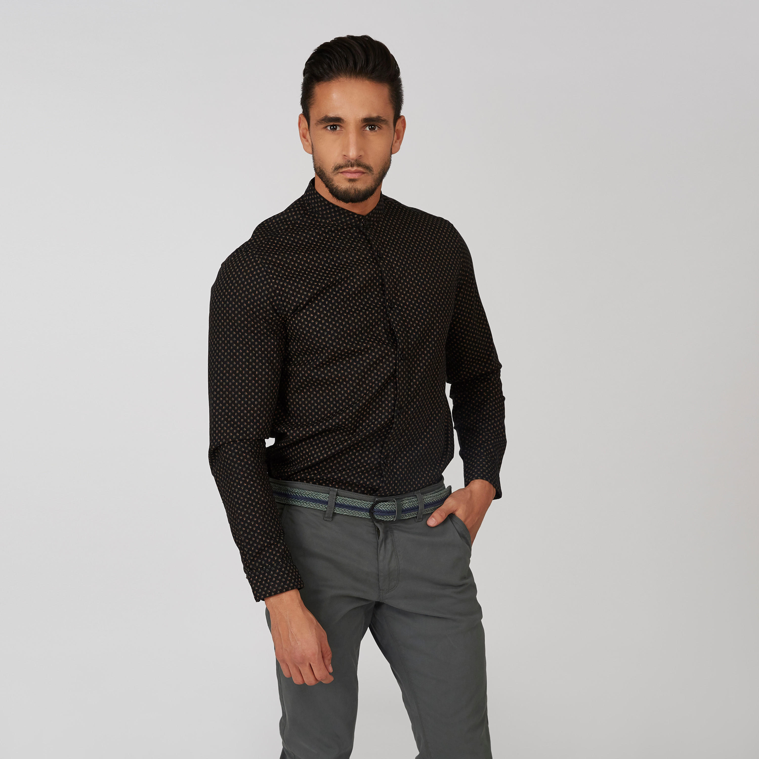 قميص مستدام سليم بأكمام طويلة وطبعات -men-clothing-shirts-image-1