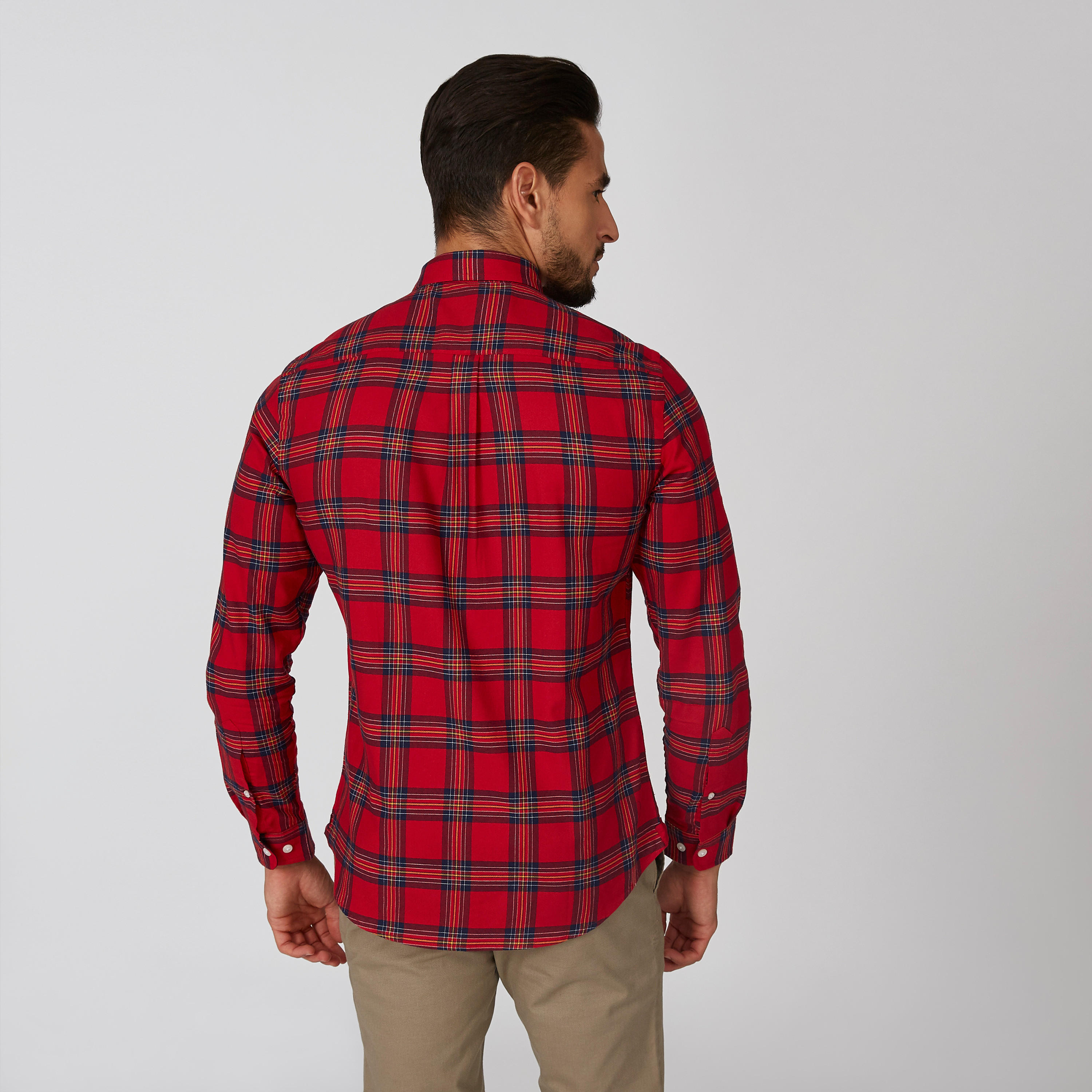 Sustainable Slim Fit Chequered Shirt with Long Sleeves-men-clothing-shirts-image-3