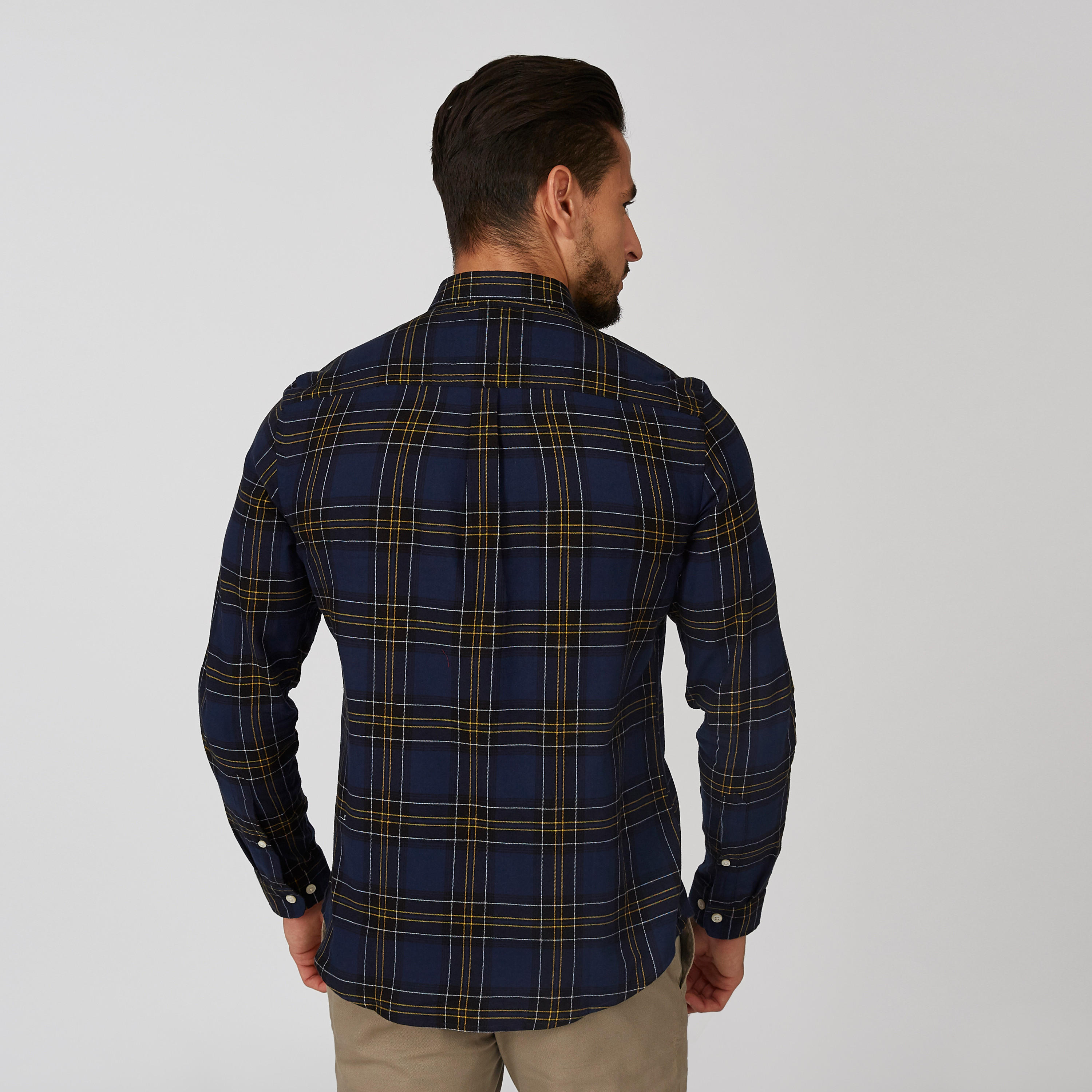 قميص مستدام سليم كاروهات بأكمام طويلة-men-clothing-shirts-image-2