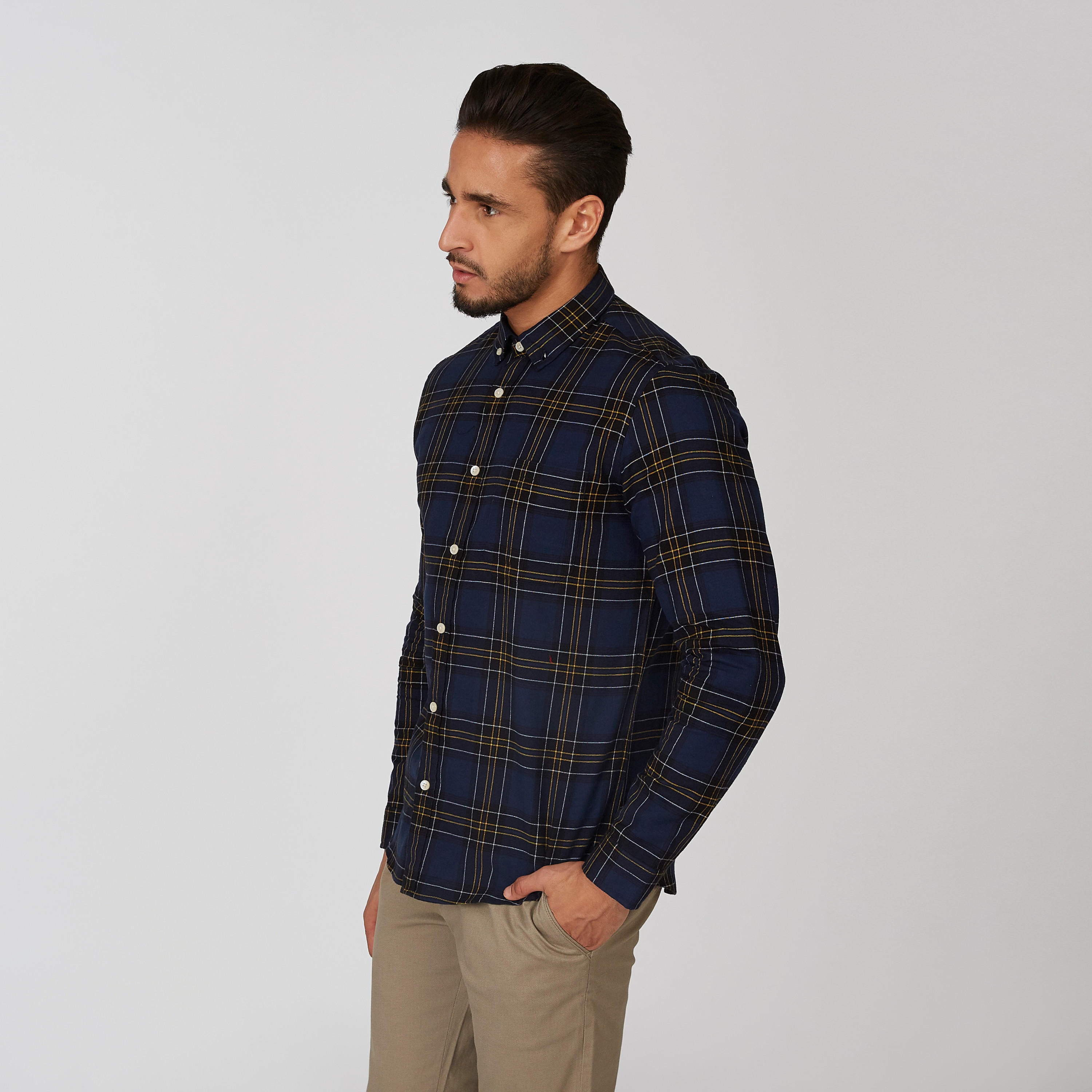 قميص مستدام سليم كاروهات بأكمام طويلة-men-clothing-shirts-image-3