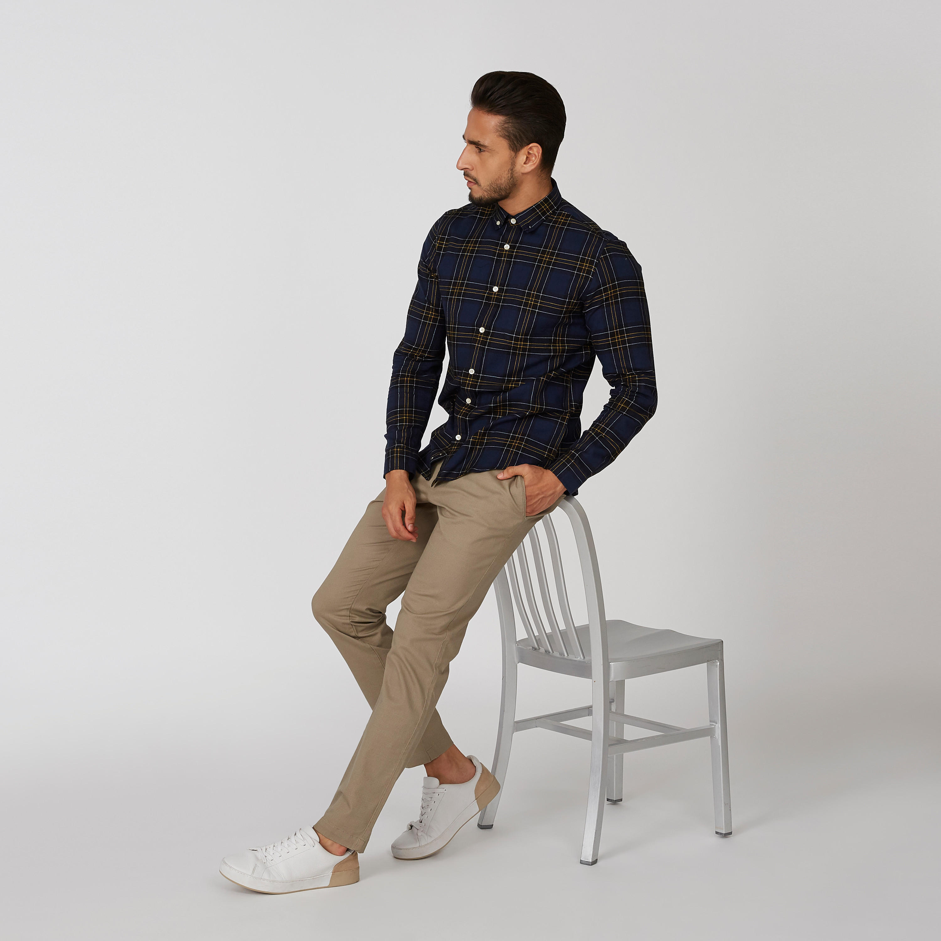 قميص مستدام سليم كاروهات بأكمام طويلة-men-clothing-shirts-image-5