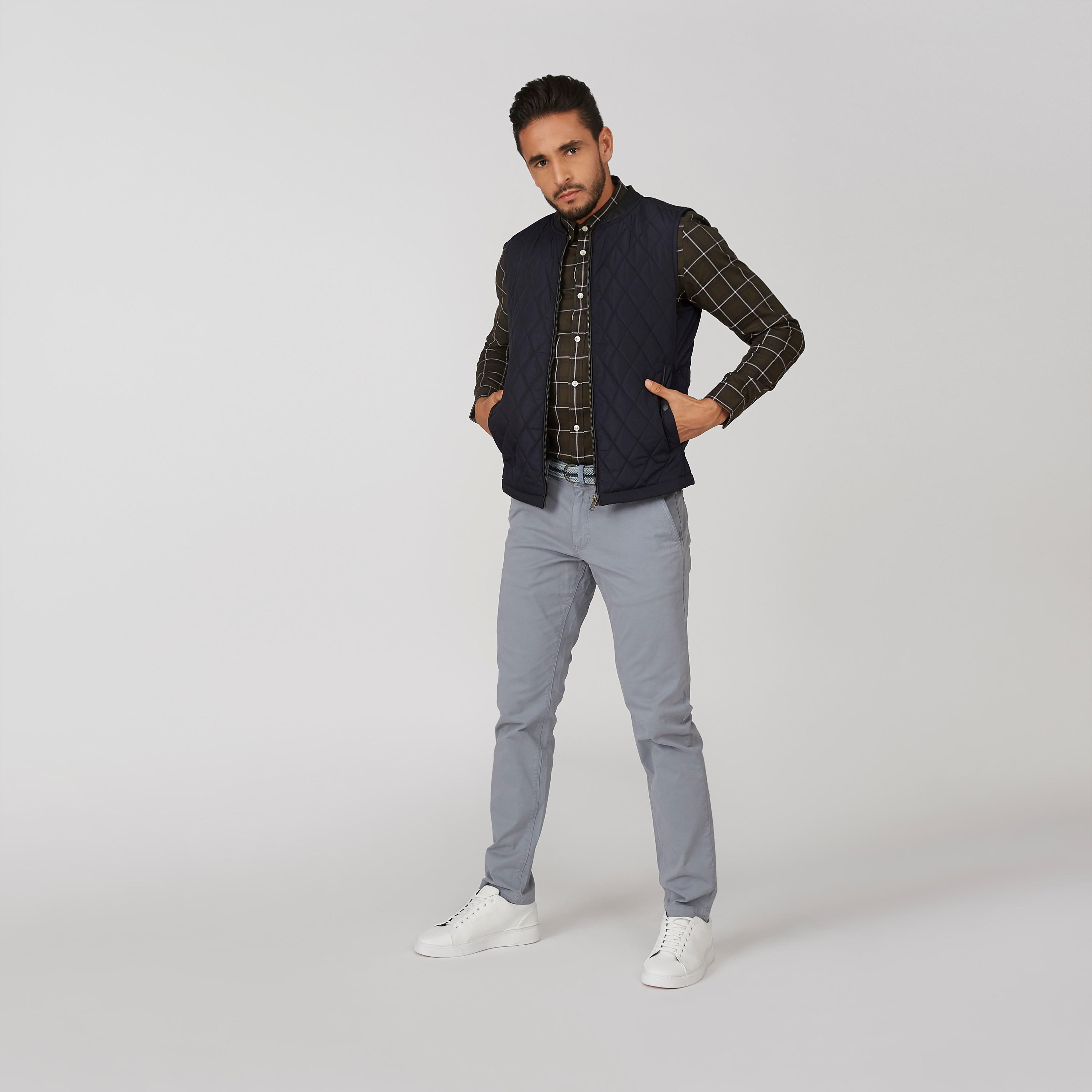 قميص مستدام سليم كاروهات بأكمام طويلة -men-clothing-shirts-image-2