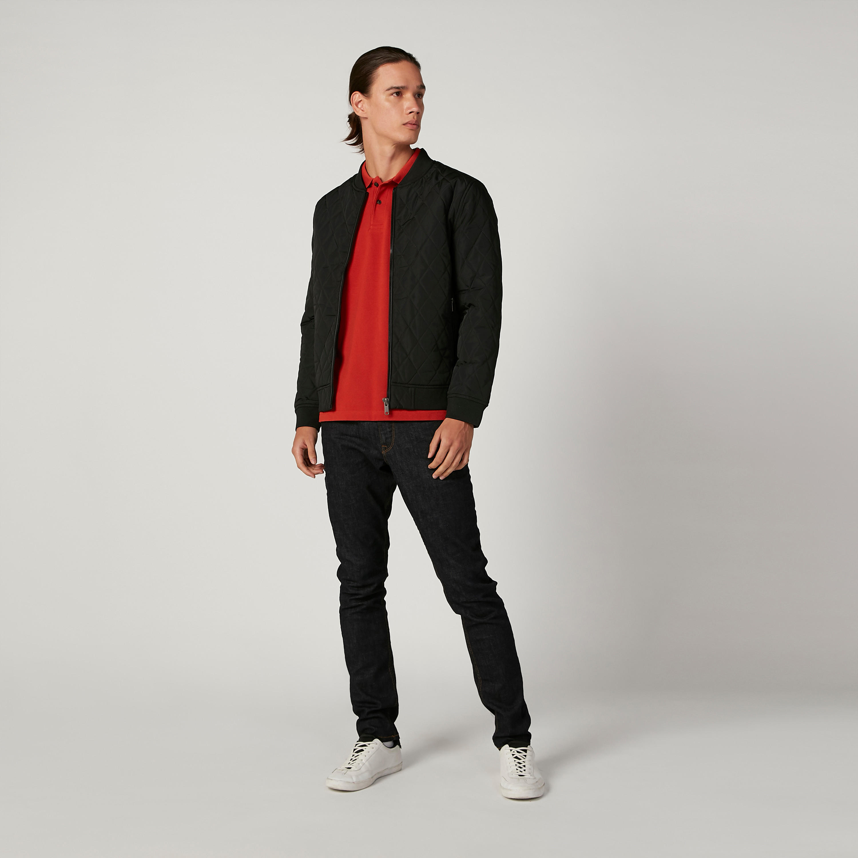 جاكيت بومبر بارز الملمس بأكمام طويلة وتفاصيل جيوب-men-clothing-jacketsandblazers-jackets-image-2
