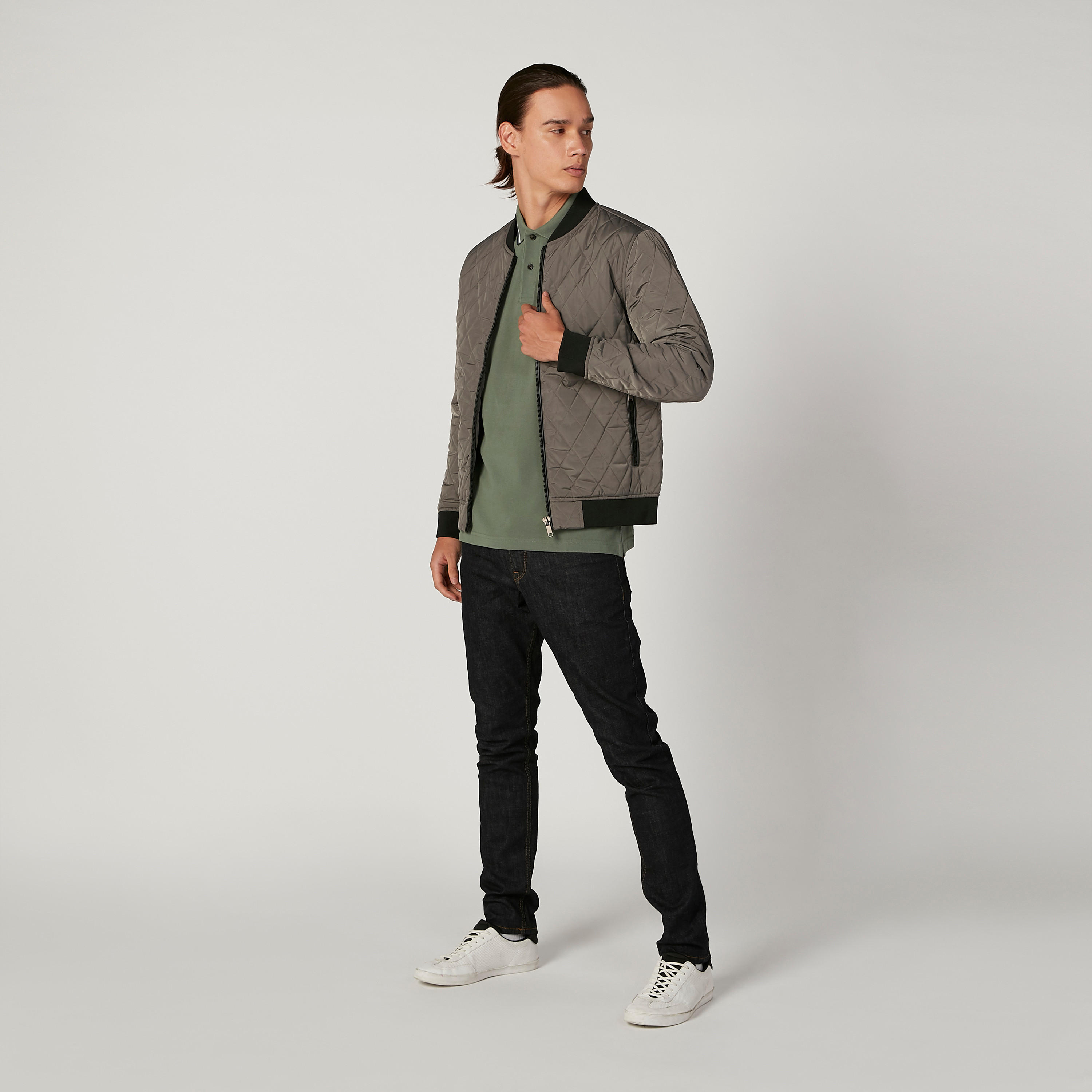 جاكيت بومبر بارز الملمس بأكمام طويلة وسحّاب إغلاق-men-clothing-jacketsandblazers-jackets-image-2
